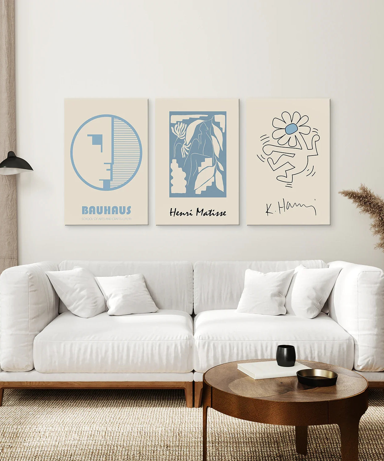 3er Set Bauhaus & Matisse Drucke. Tanzende Blume, Abstrakt