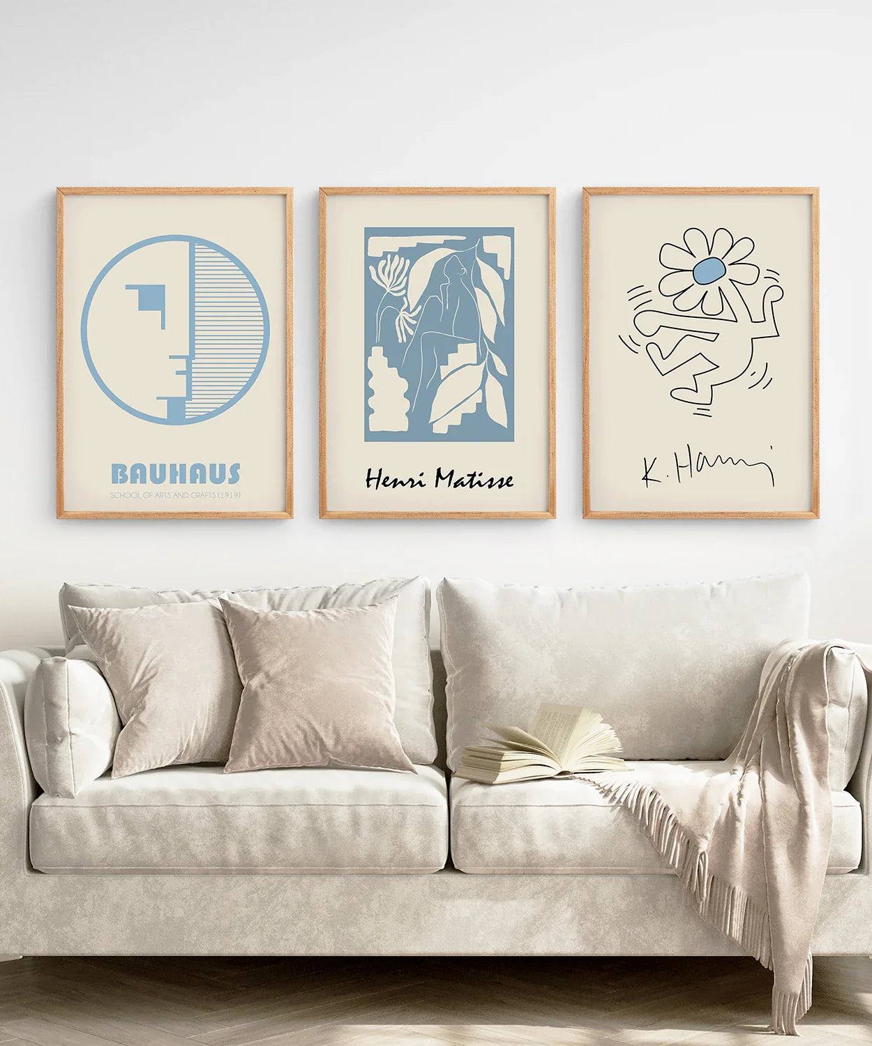 3er Set Bauhaus & Matisse Drucke. Tanzende Blume, Abstrakt