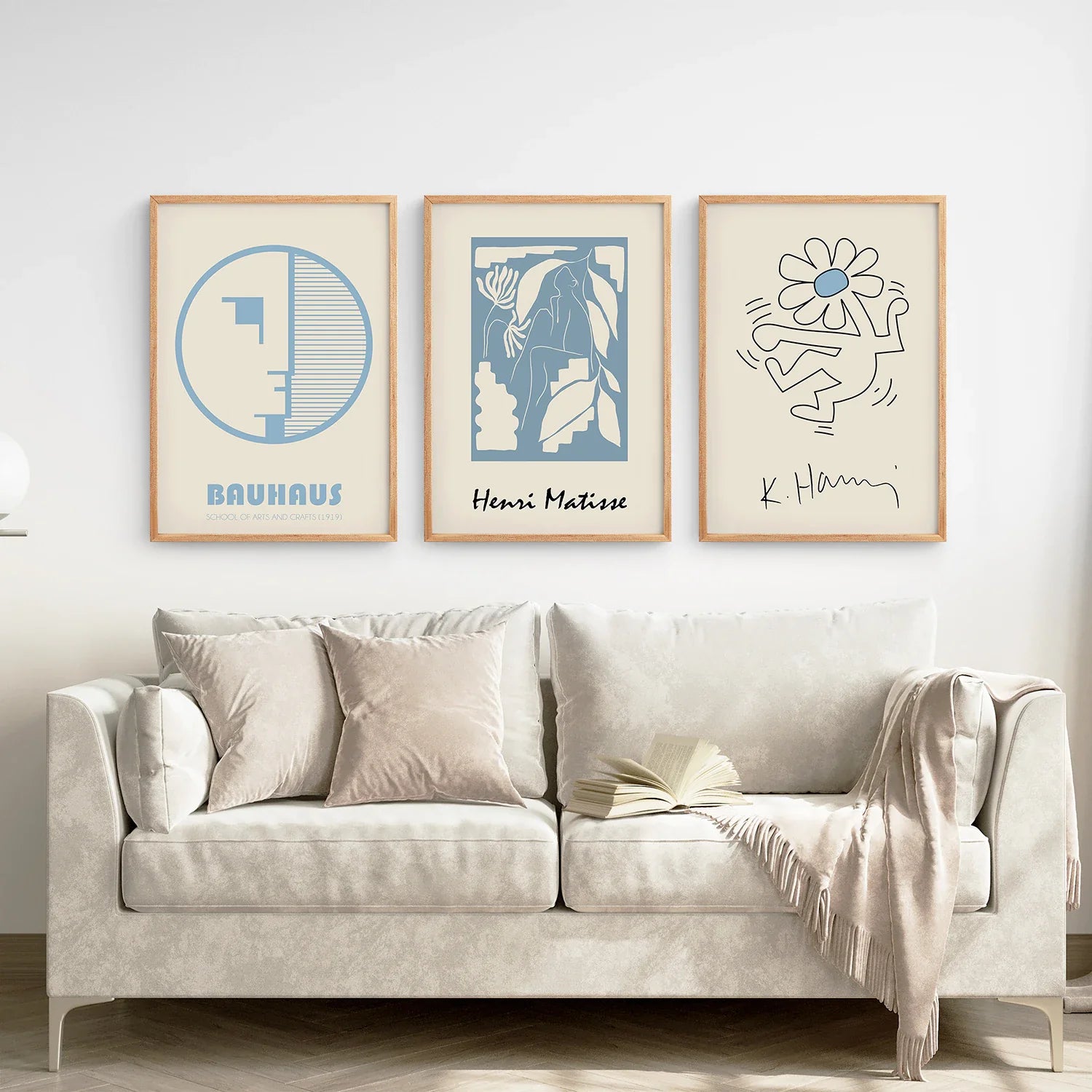3er Set Bauhaus & Matisse Drucke. Tanzende Blume, Abstrakt