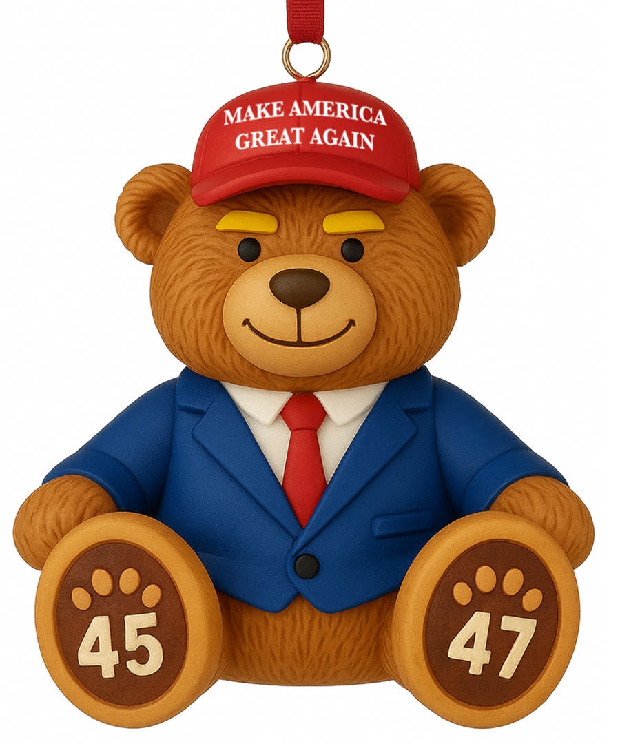 MAGA Bear Christmas Ornament