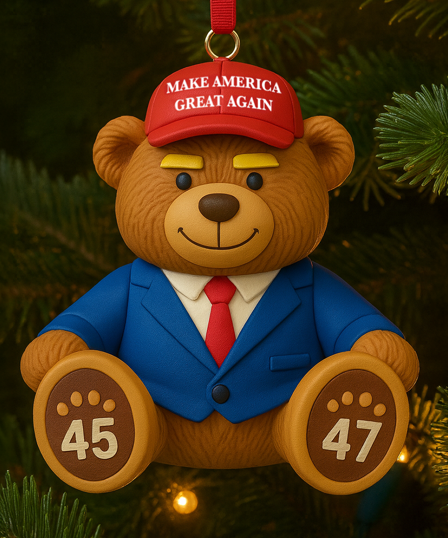 MAGA Bear Christmas Ornament