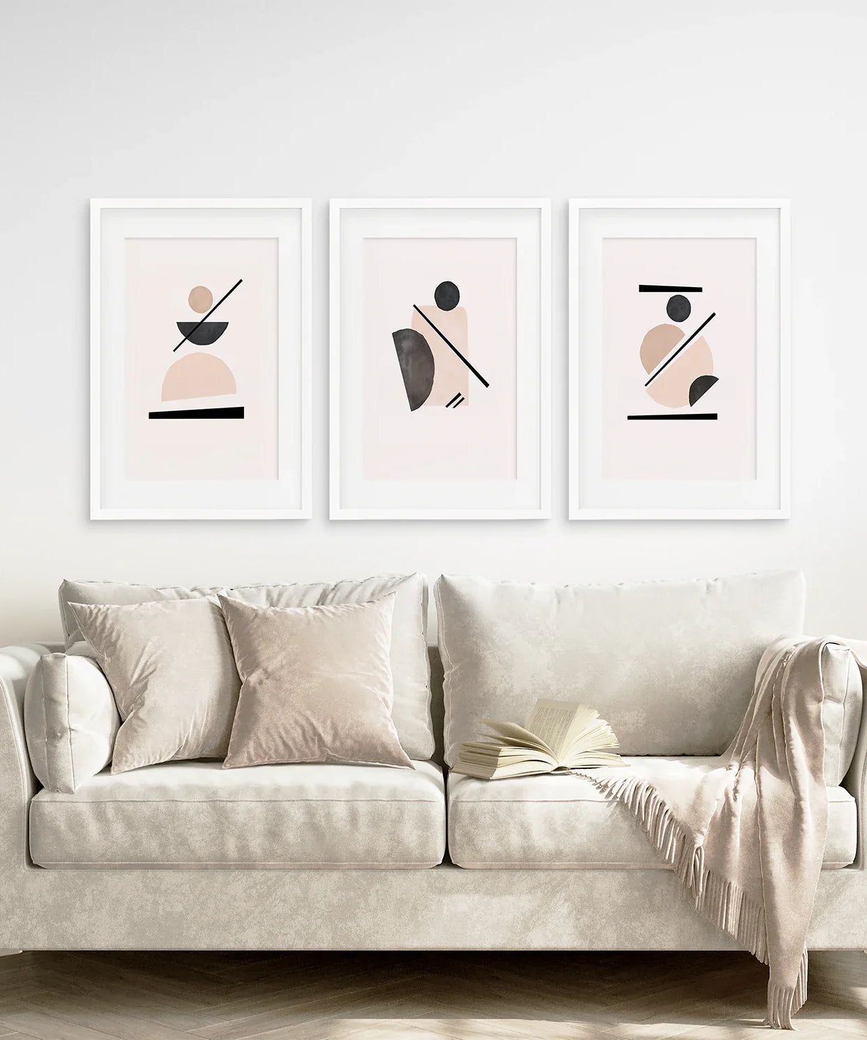 Mid-Century Modern Art-Set: 3 geometrische abstrakte Drucke