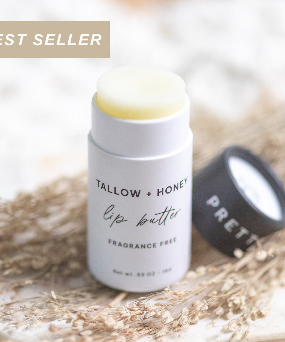 Fragrance Free Tallow + Honey Lip Butter | Eco-Friendly Travel Tube
