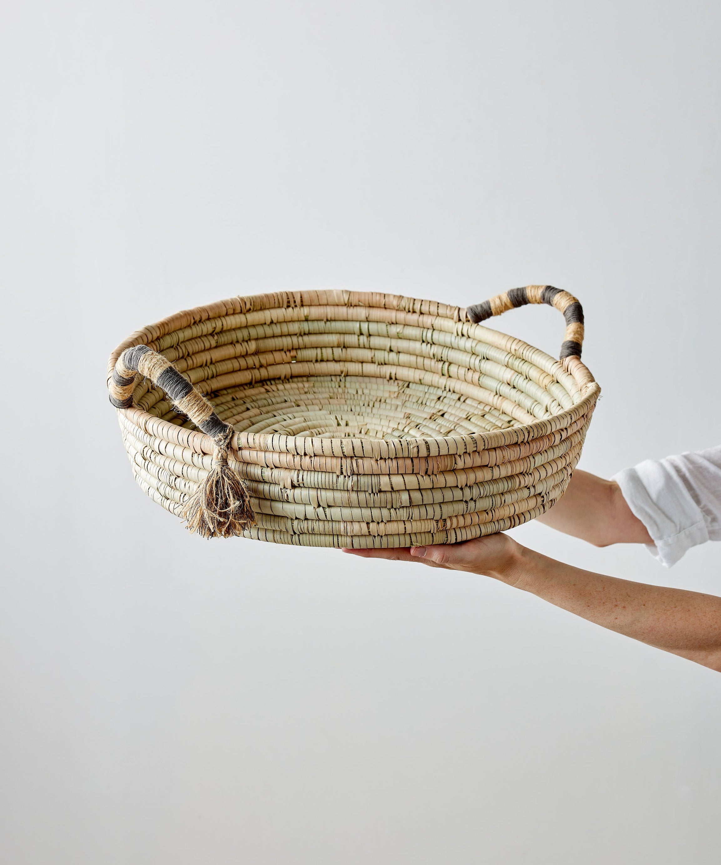 Natural Banded Betty Tray with Tassel
