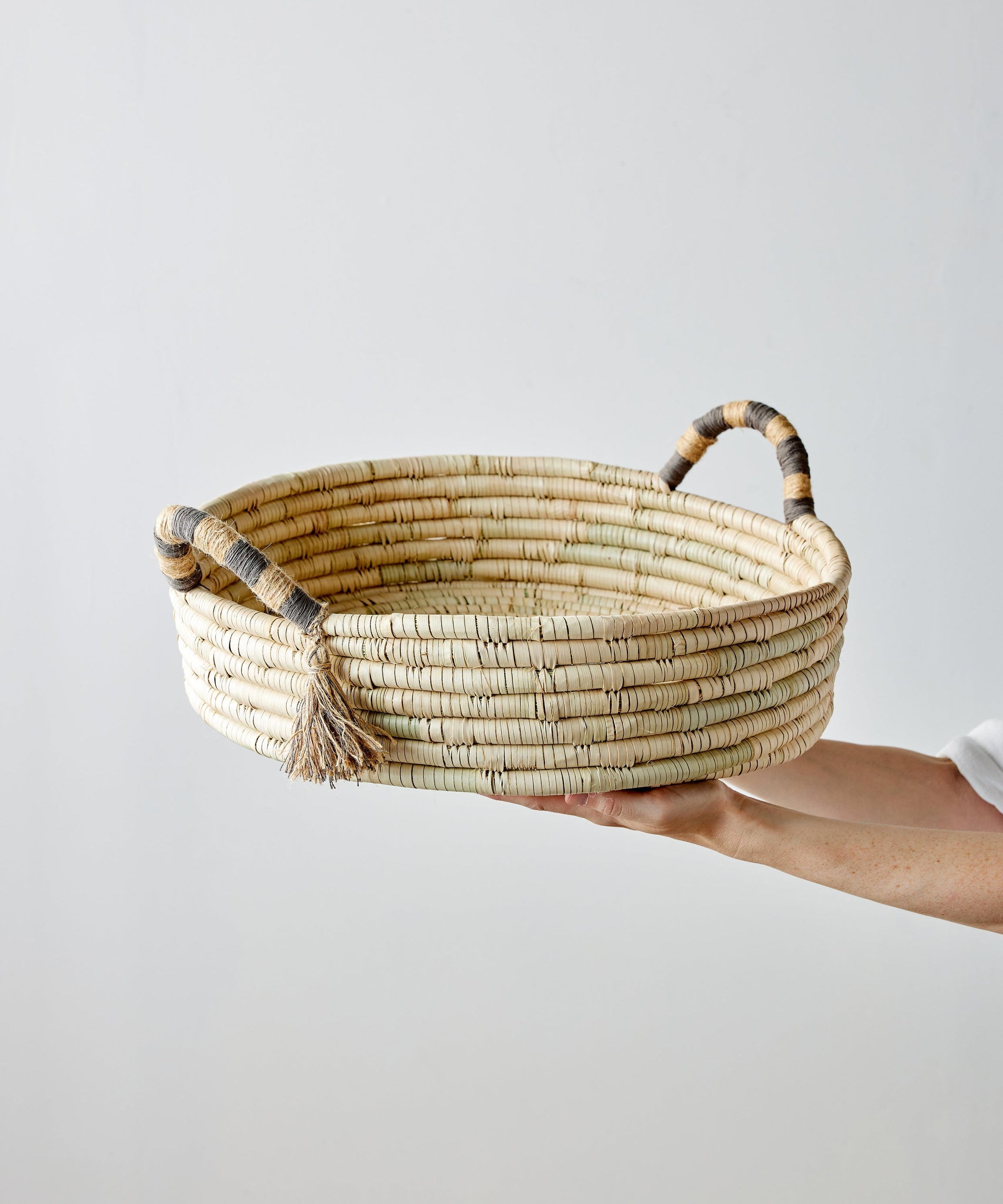 Natural Banded Betty Tray with Tassel