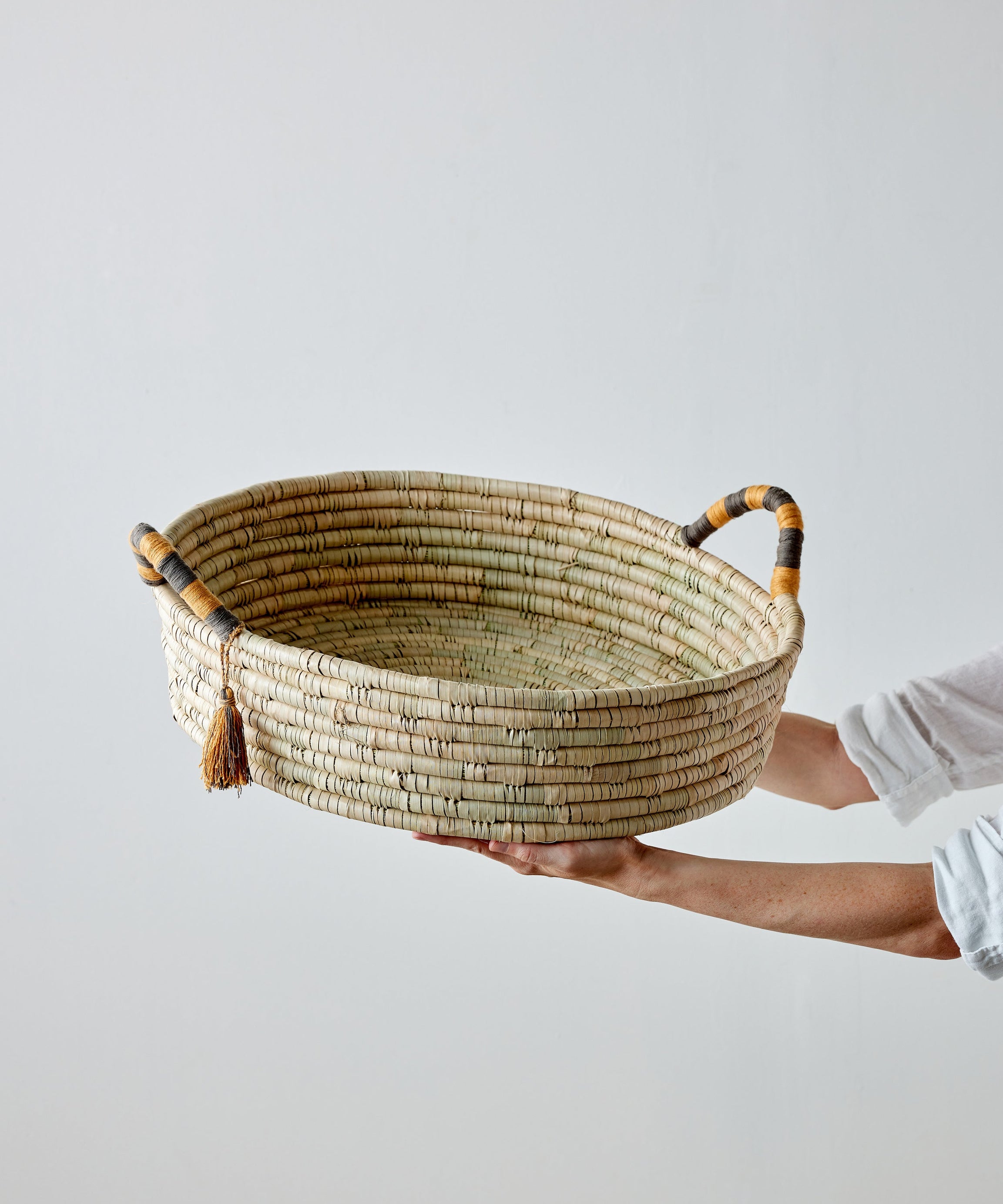 Peach Banded Betty Tray with Tassel