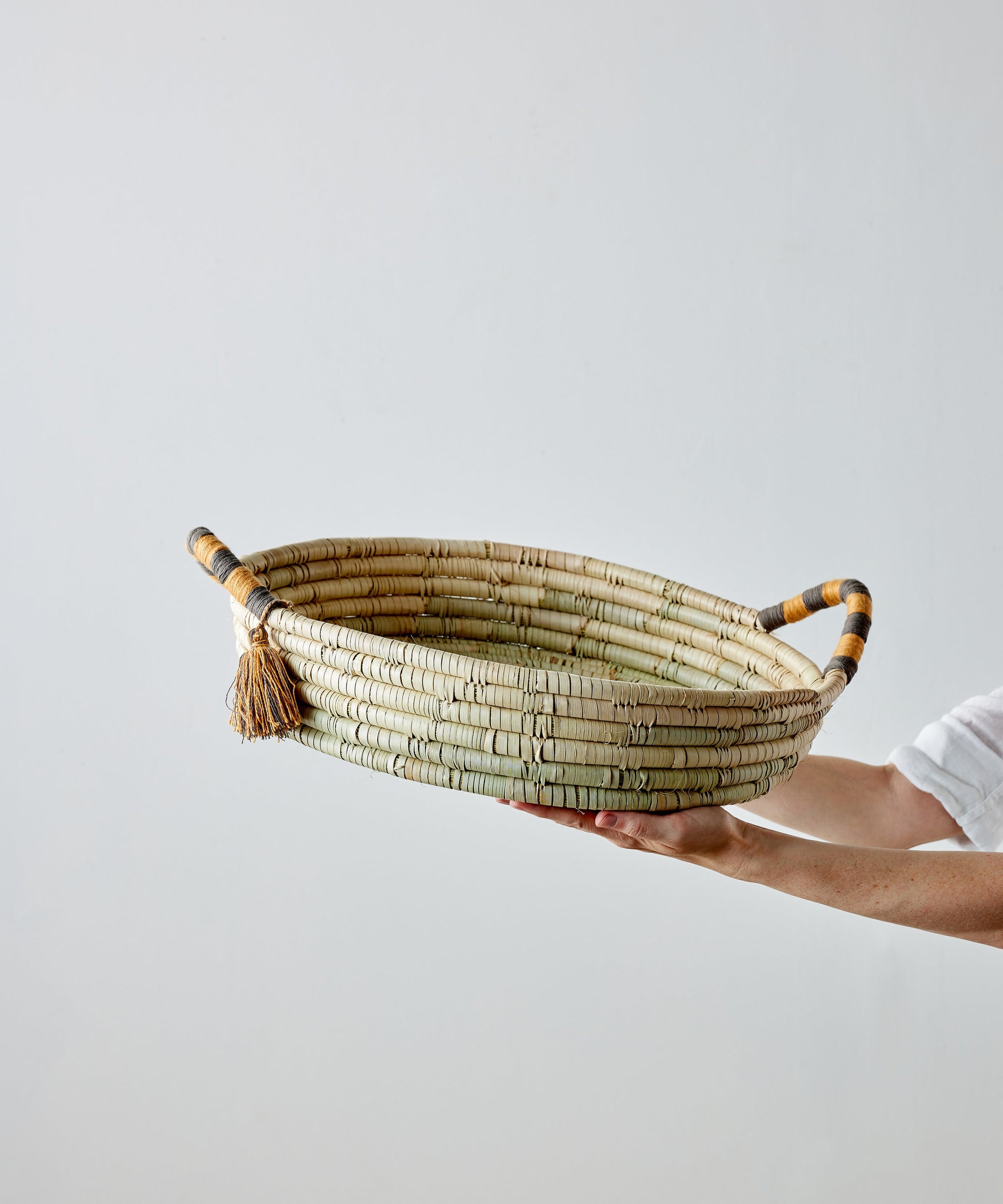 Peach Banded Betty Tray with Tassel