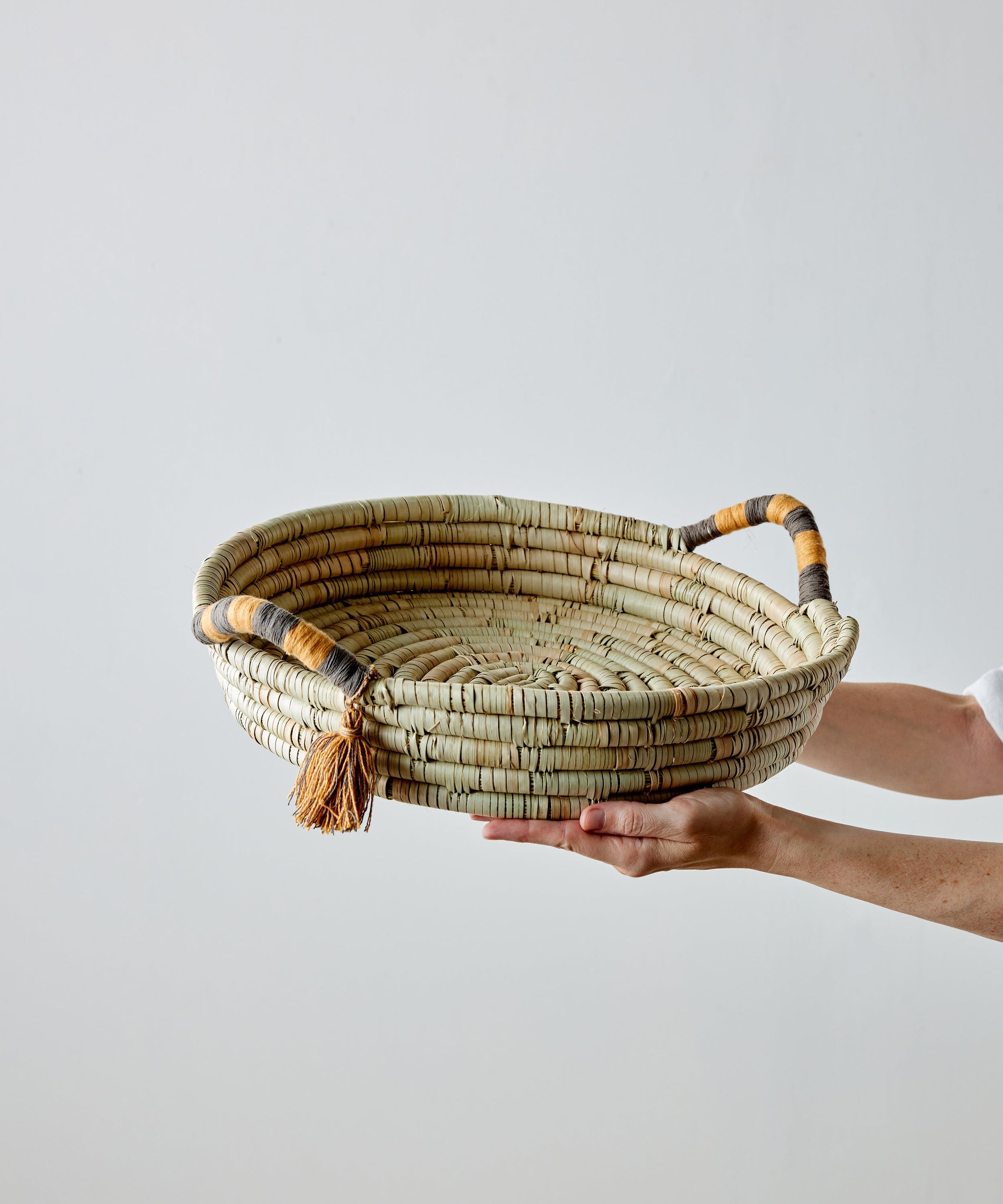 Peach Banded Betty Tray with Tassel