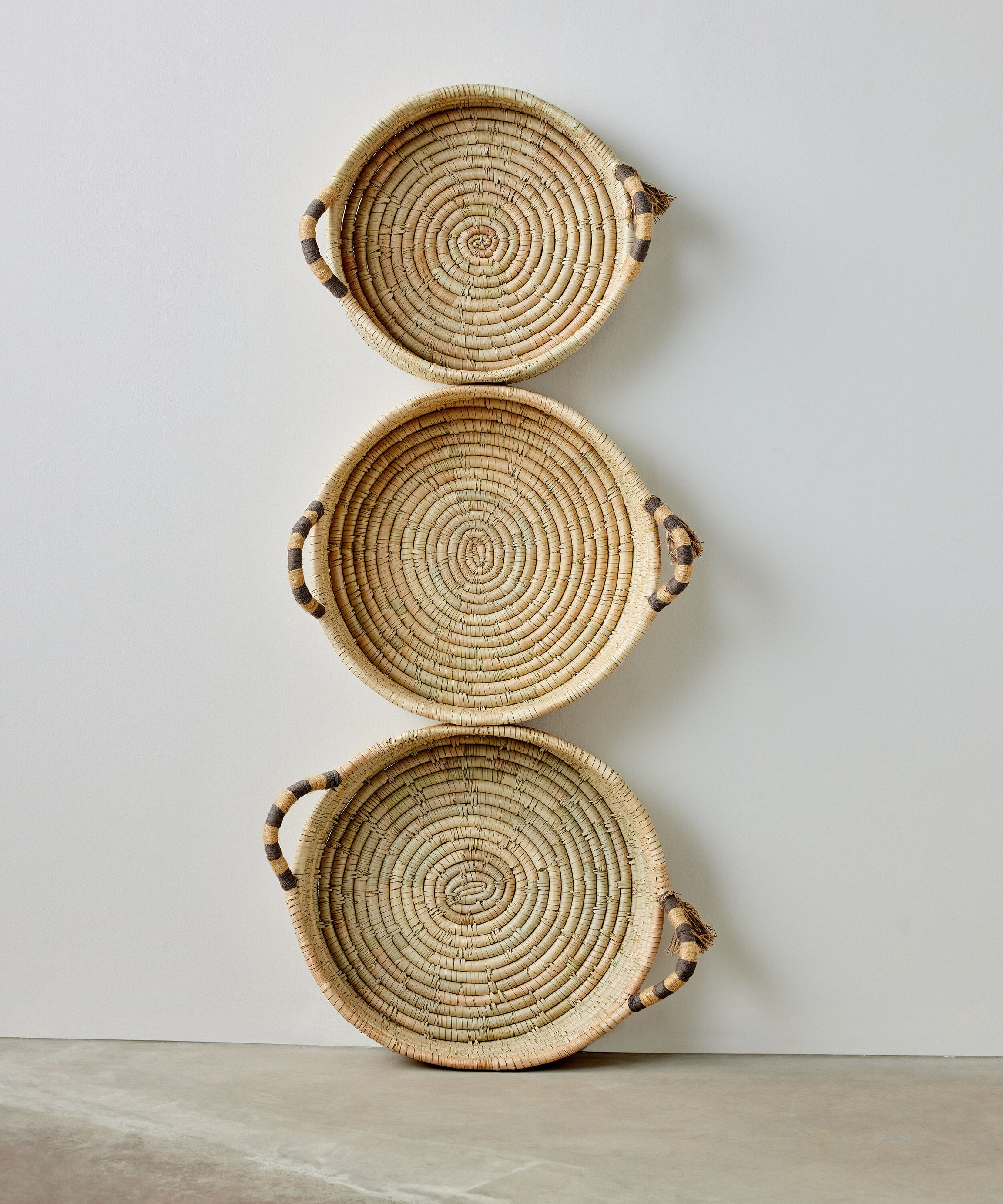Natural Banded Betty Tray with Tassel