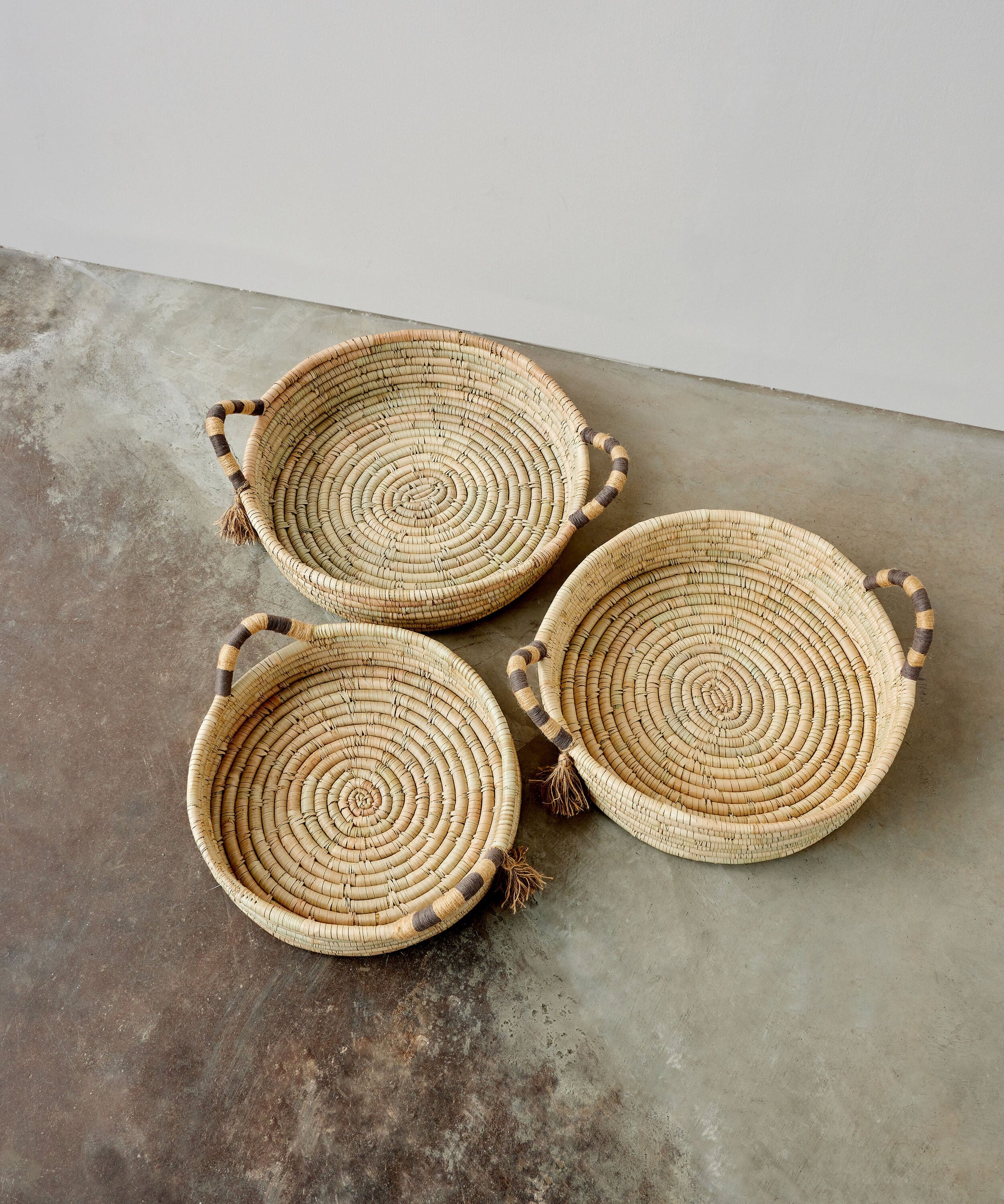 Natural Banded Betty Tray with Tassel
