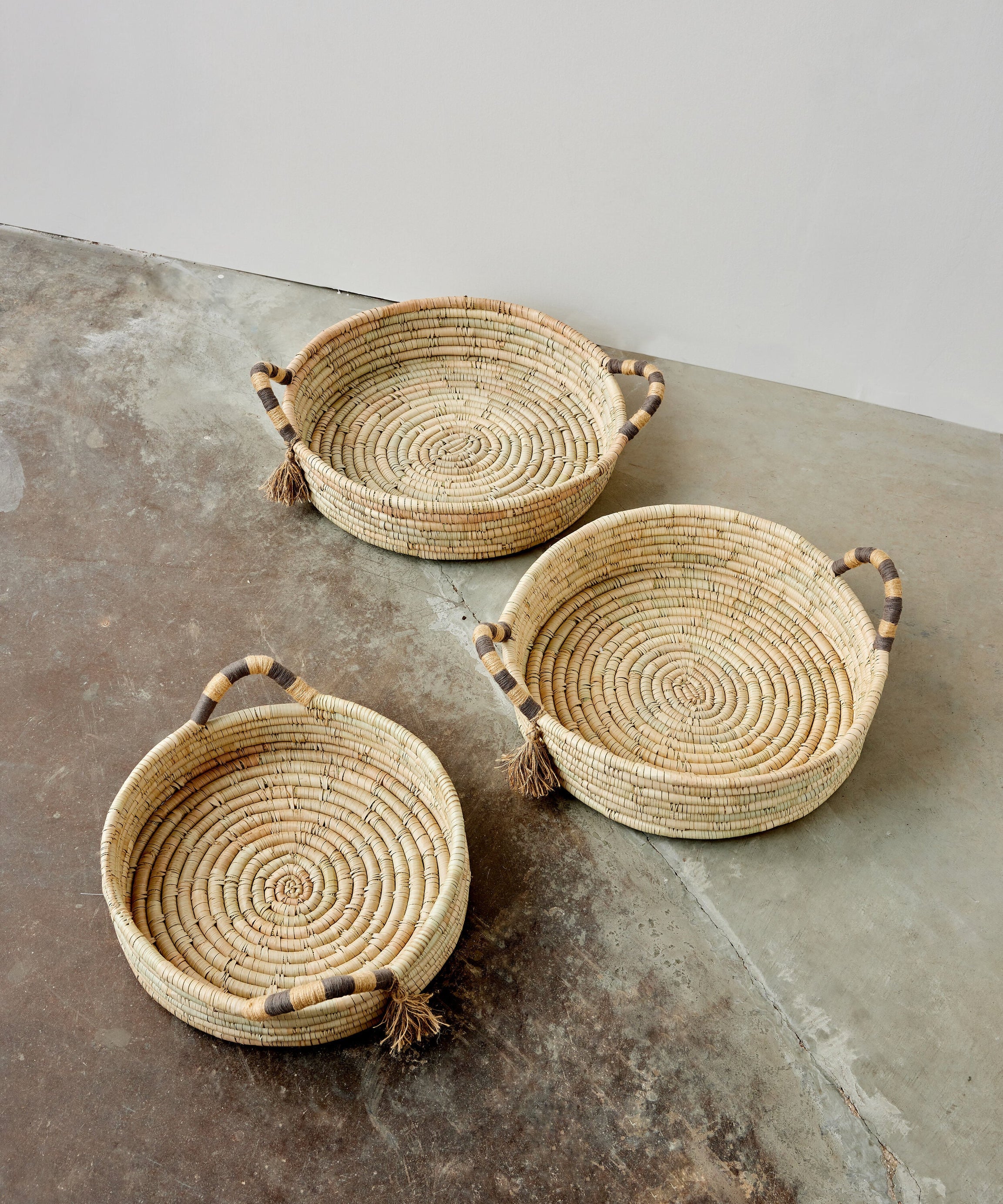 Natural Banded Betty Tray with Tassel