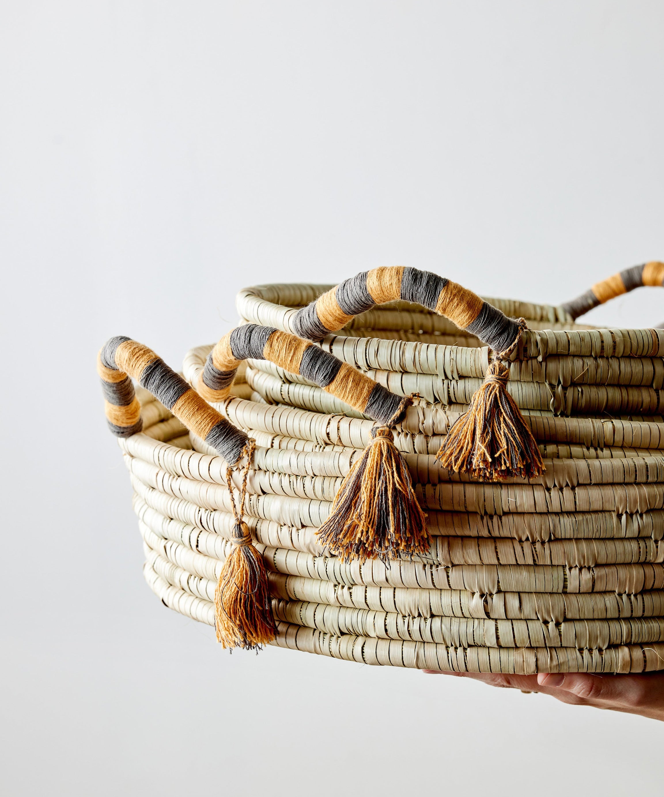 Peach Banded Betty Tray with Tassel