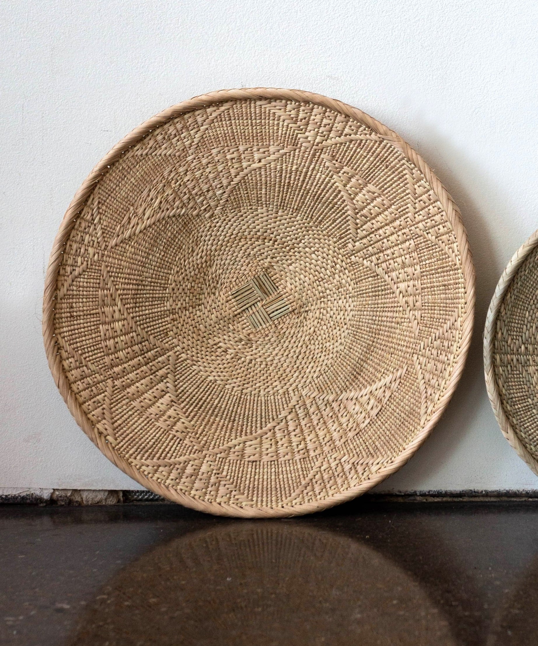 African Wall Basket Decor | Statement Binga Blonde Woven Wall Basket