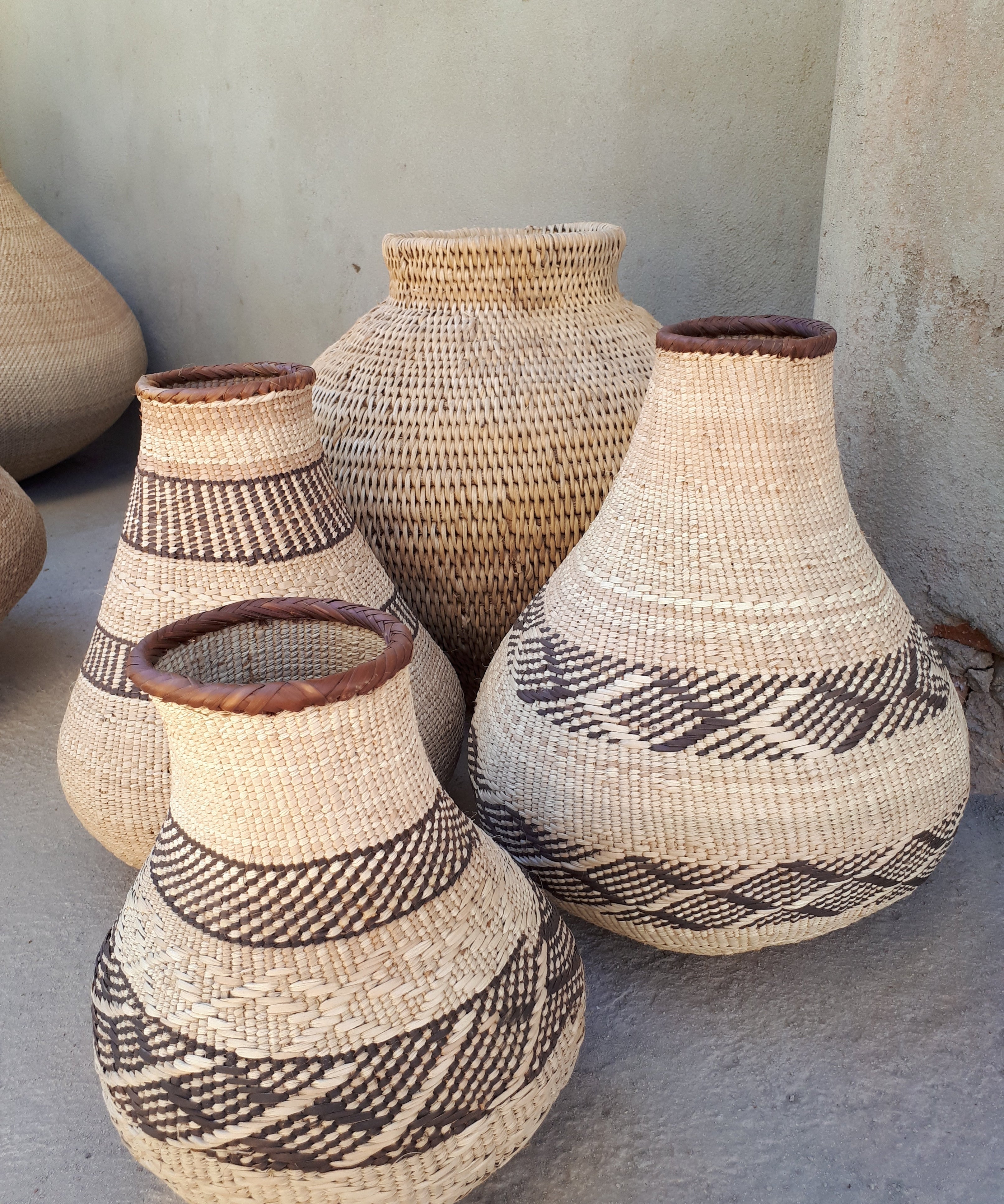 Patterned Binga Nongo Gourd Woven Basket