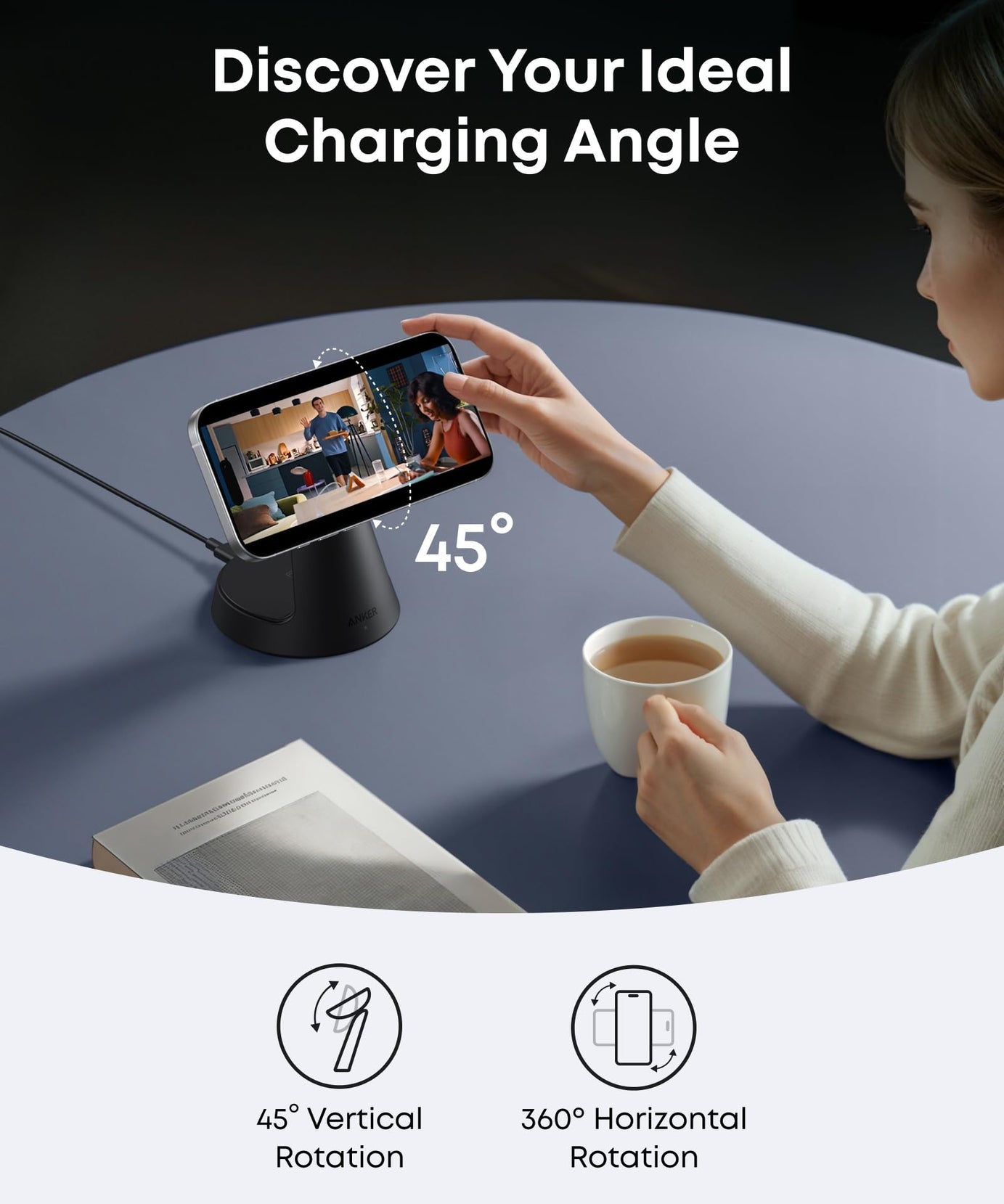 Anker MagGo Wireless Charging Station (3-in-1, Dock Stand)