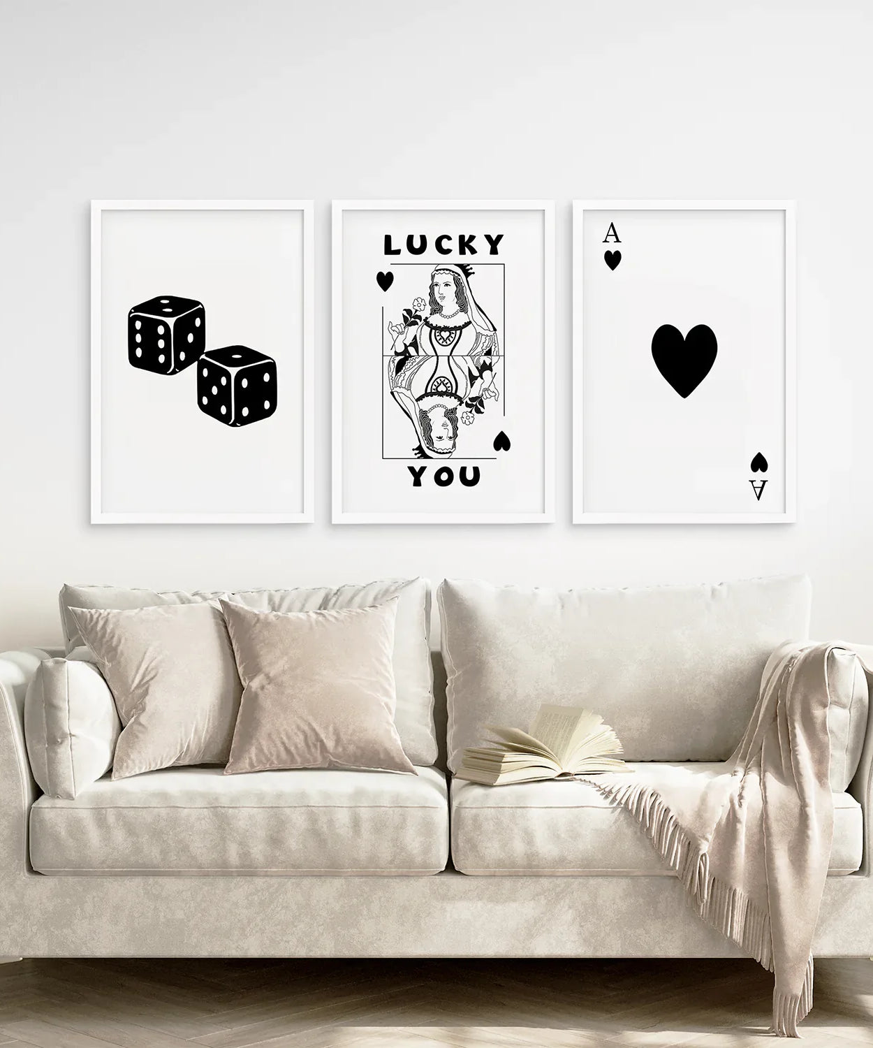Trendiges Spielkarten-Wandkunst-Set mit 3 Drucken