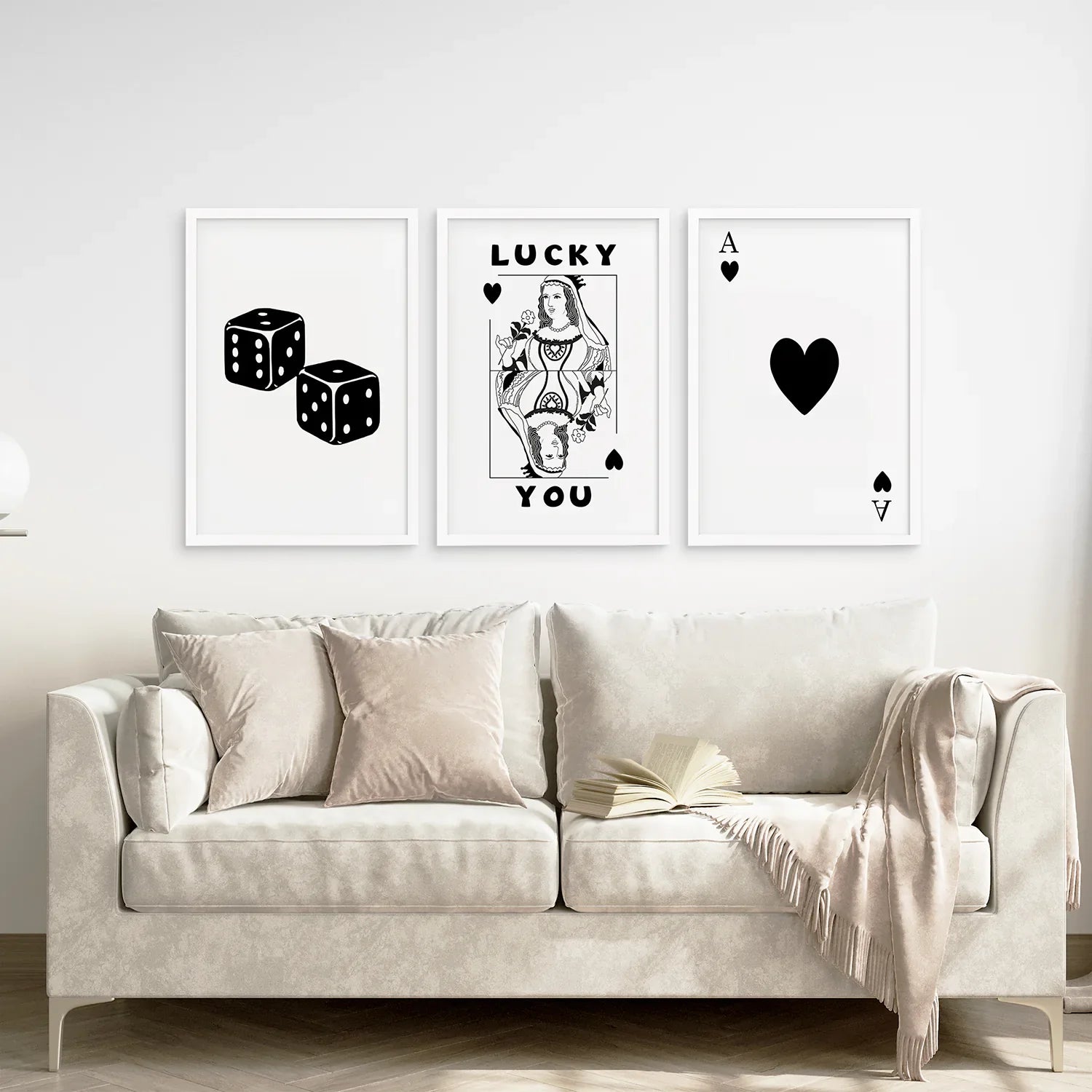 Trendiges Spielkarten-Wandkunst-Set mit 3 Drucken