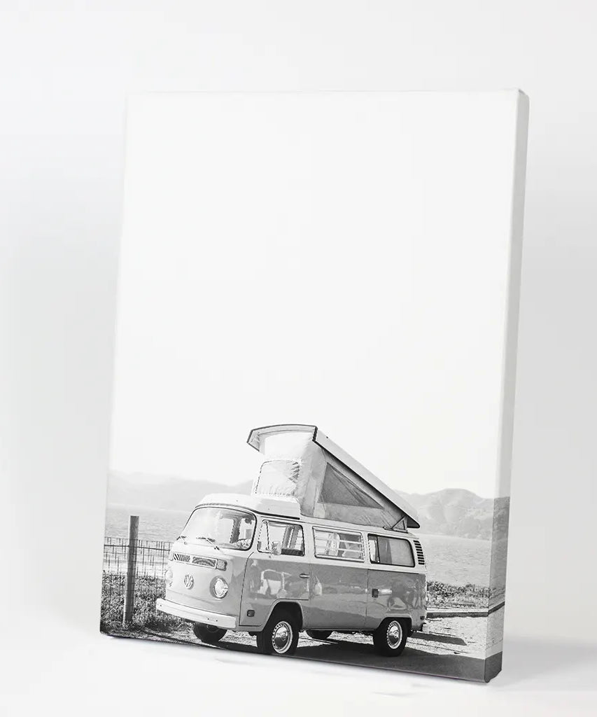 Schwarz-Weiß Hipster Van Poster. Sommerreise