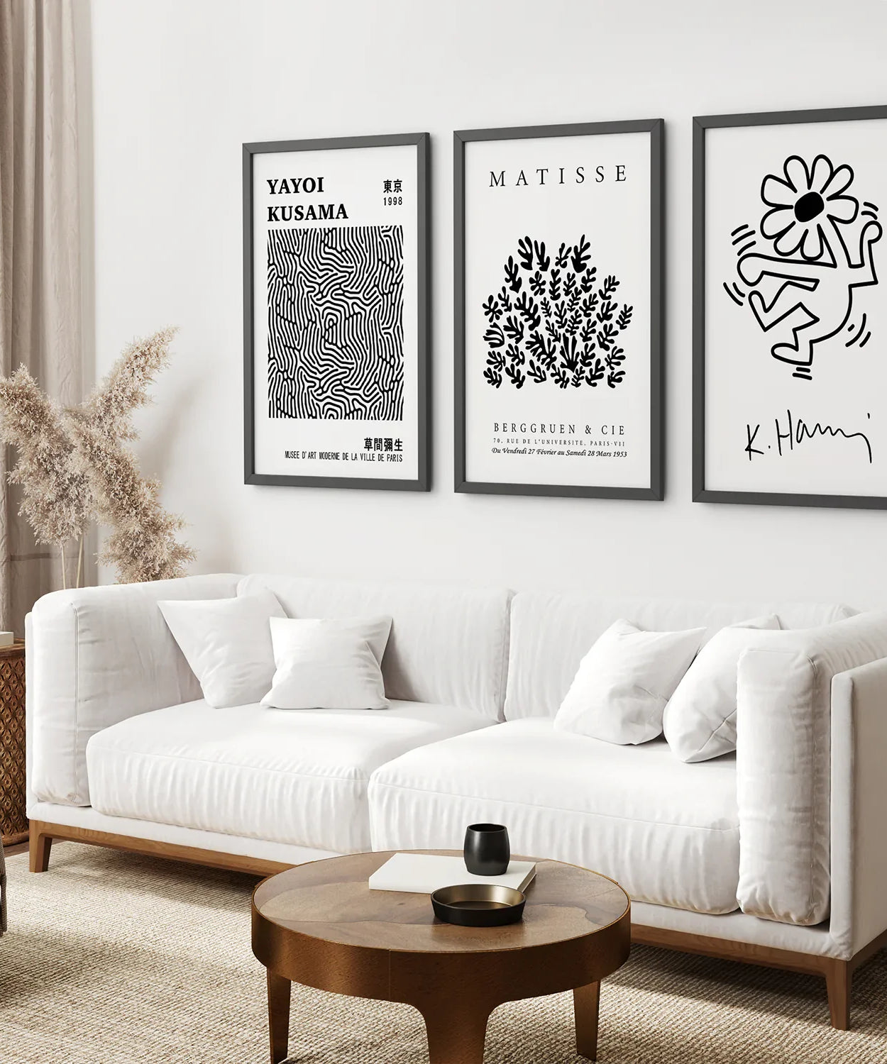 Schwarz-Weiß Matisse Kunst 3er Poster-Set