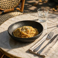 Black Matte Stoneware Pasta Bowl