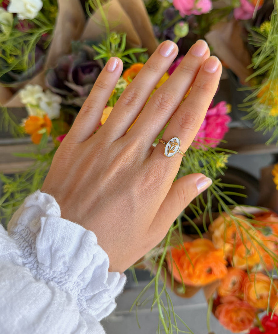 Bloom Again Enamel Ring