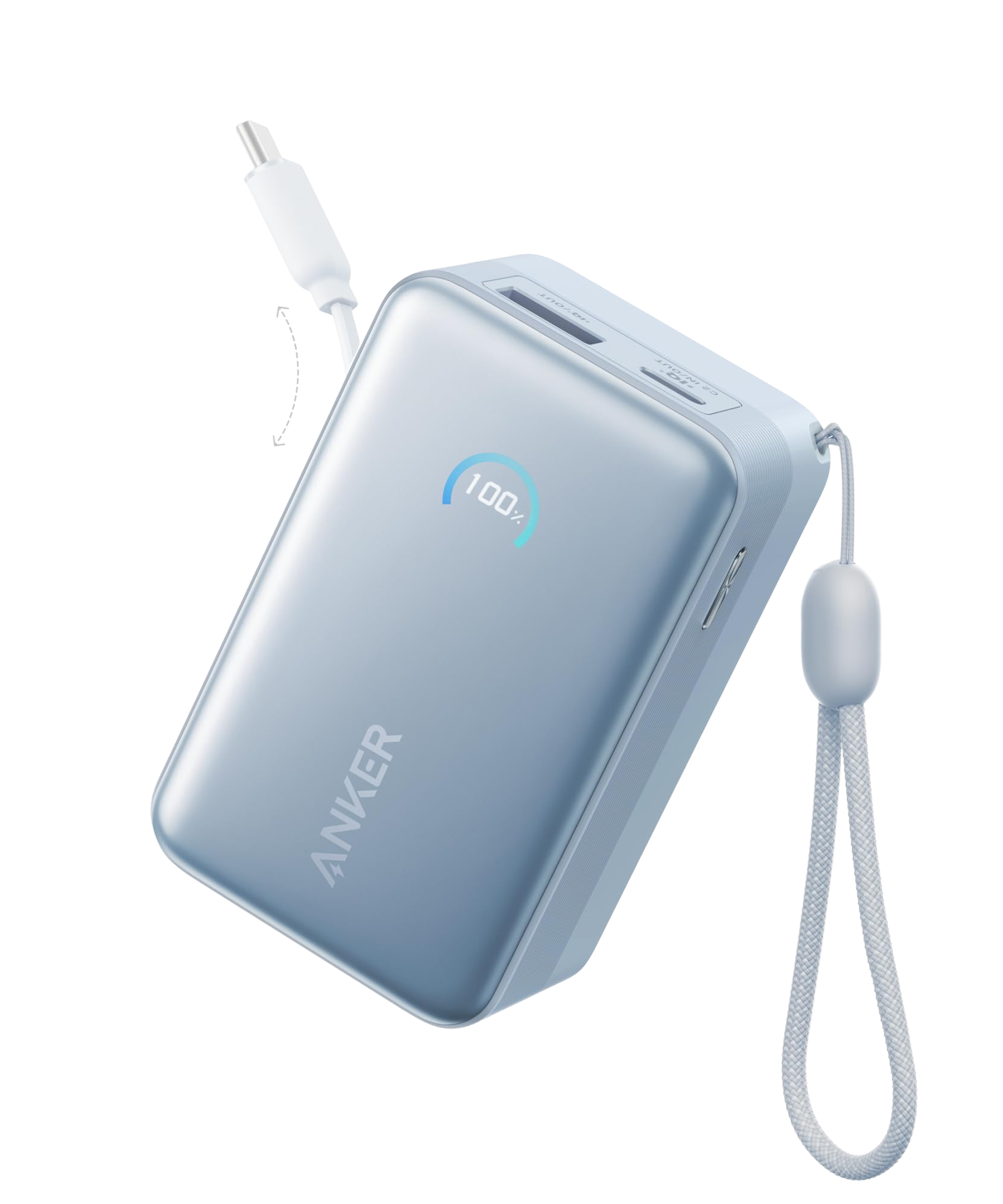 Anker Nano Power Bank (10K, 45W, Built-In Retractable USB-C Cable)