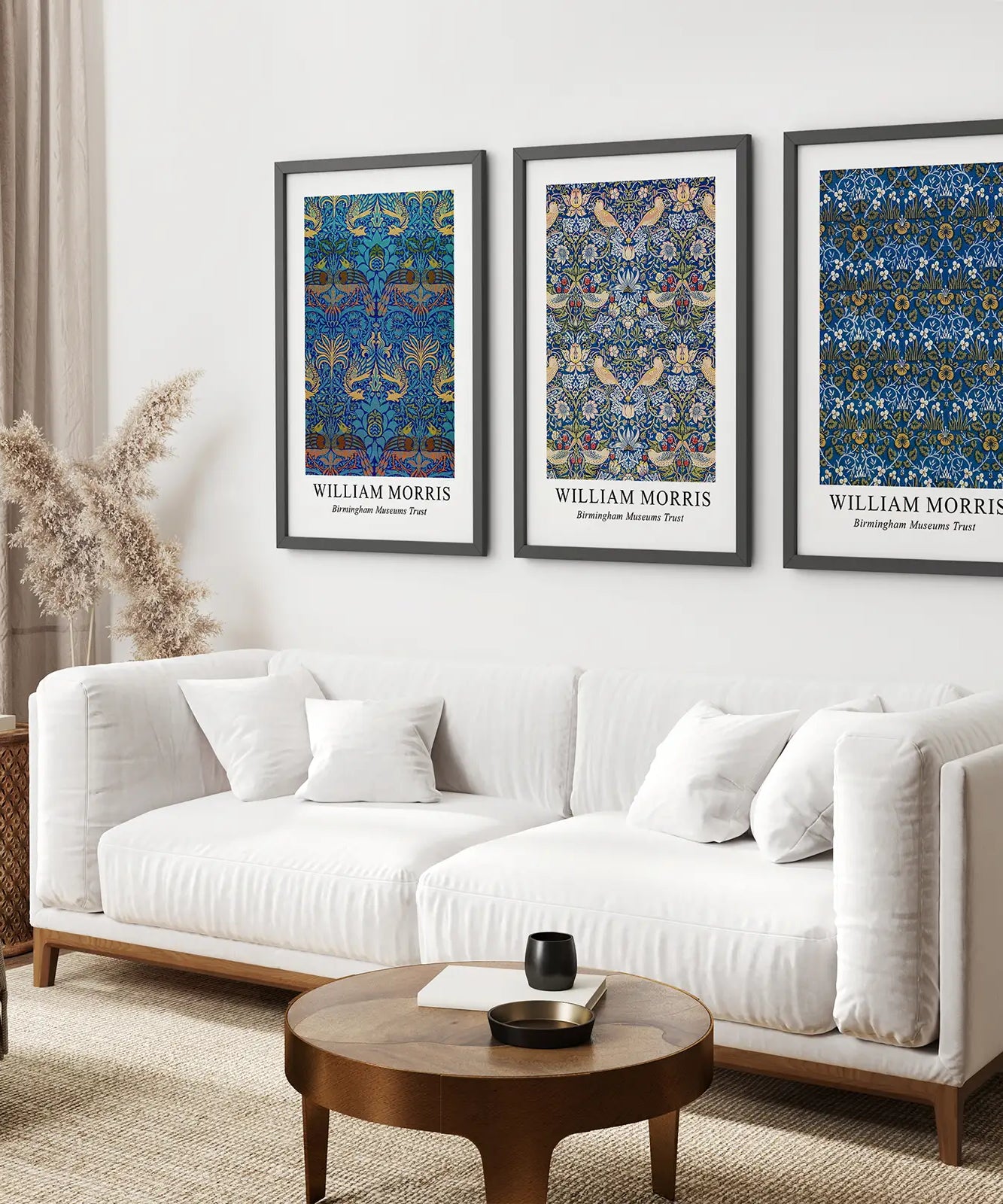 Trendiges neutrales Kunst-Set aus 3 William Morris Dekor