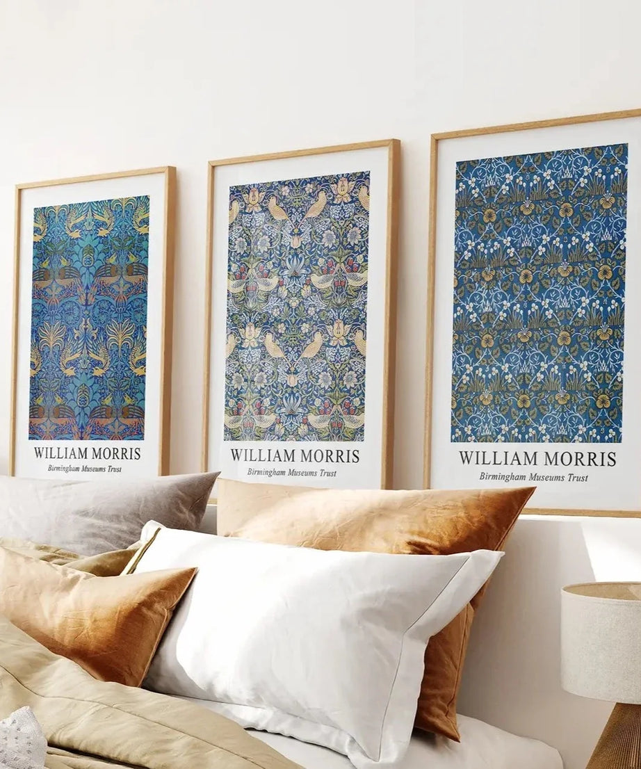 Trendiges neutrales Kunst-Set aus 3 William Morris Dekor