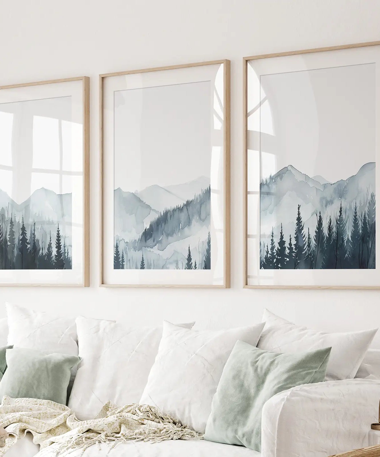 Aquarell Gebirgslandschaft Wandkunst Poster
