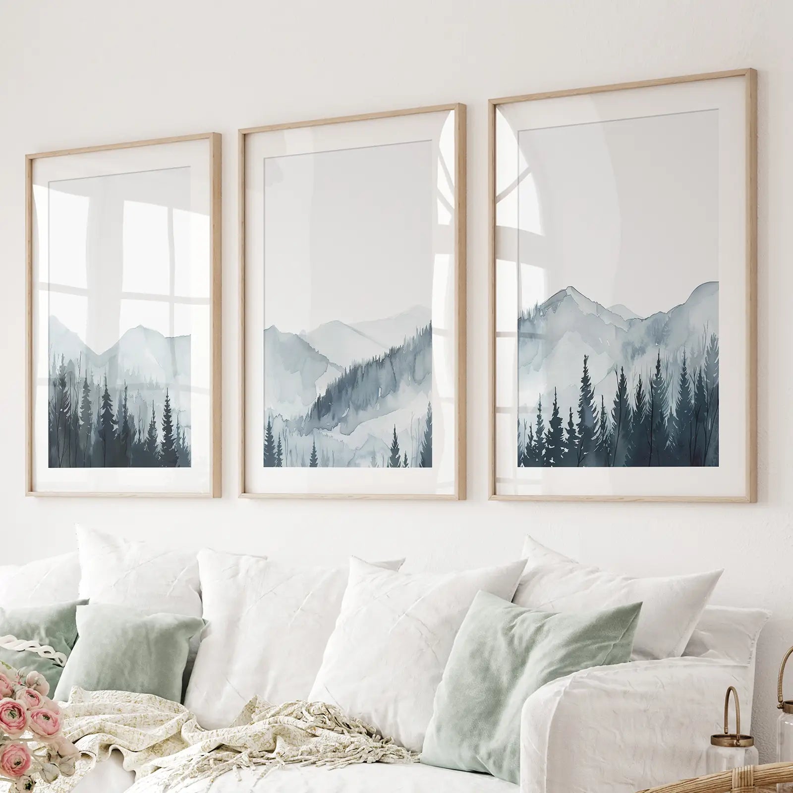 Aquarell Gebirgslandschaft Wandkunst Poster