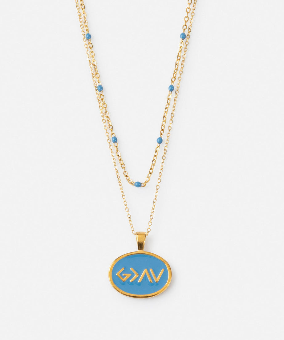 Blue Highs and Lows Necklace Set