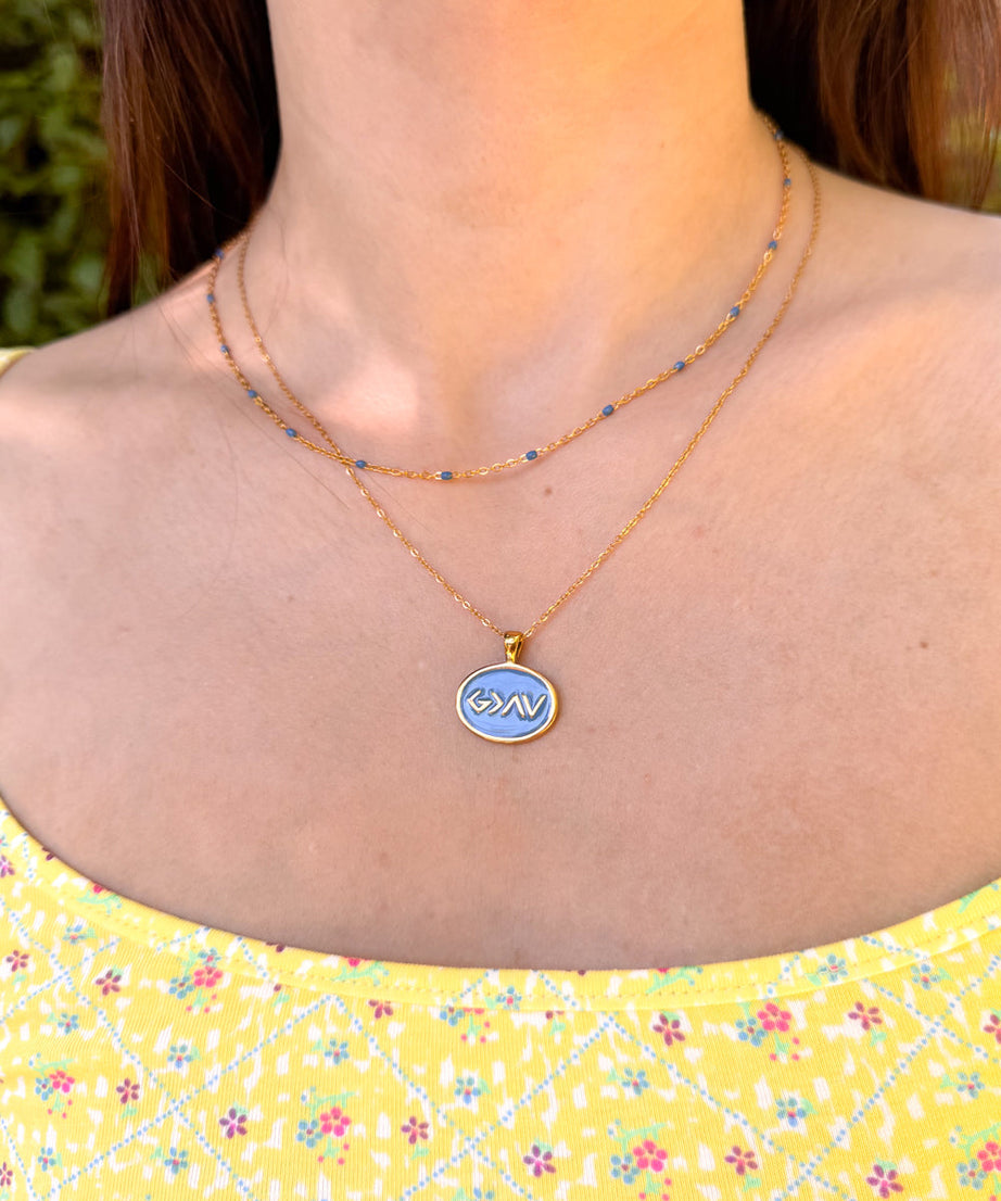 Blue Highs and Lows Necklace Set