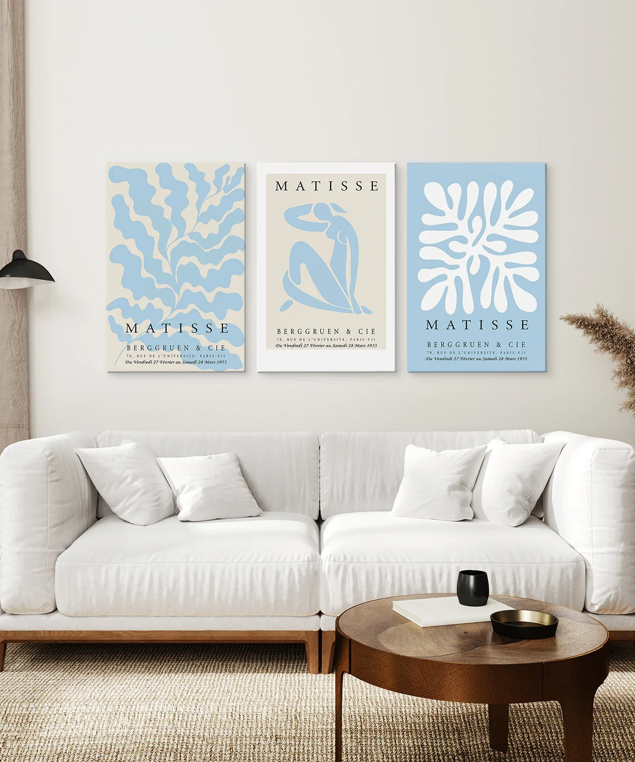 3er-Set blaue und beige Henri Matisse-Drucke