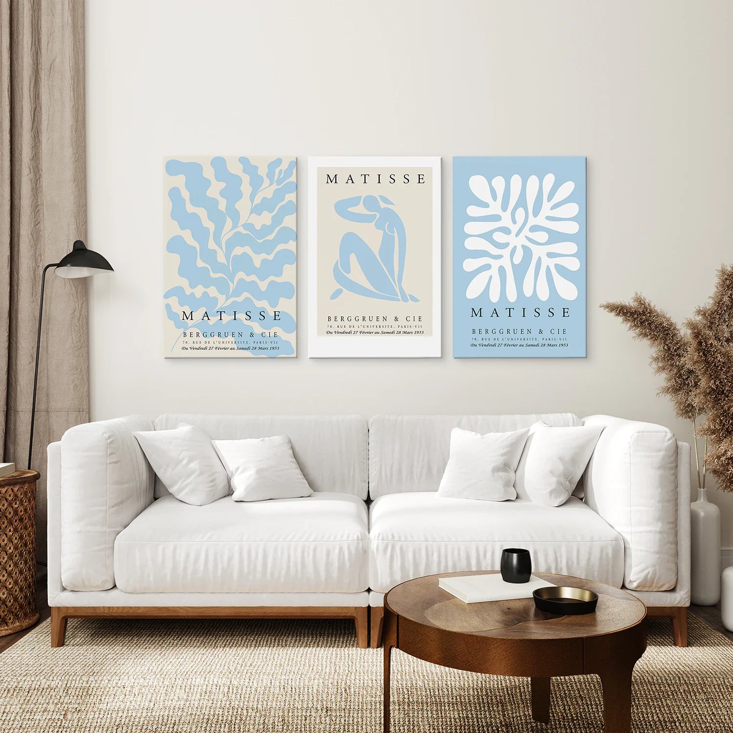 3er-Set blaue und beige Henri Matisse-Drucke