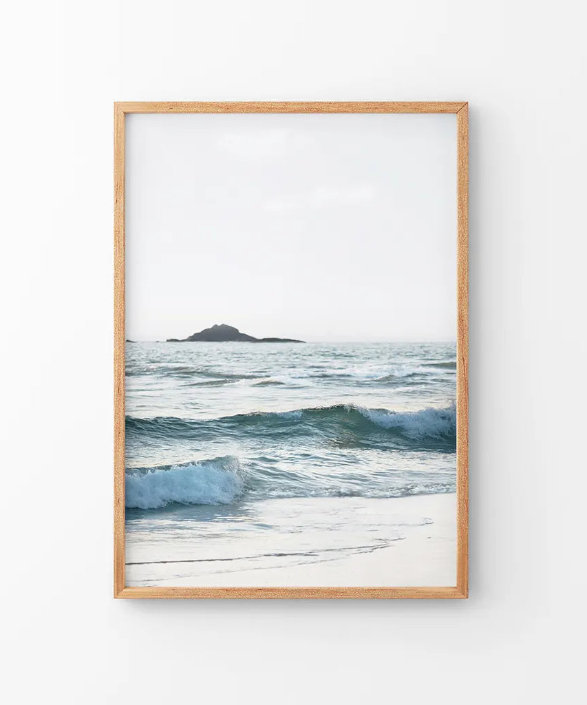 Poster "Blaue Ozeanwellen". Küstenwandkunst