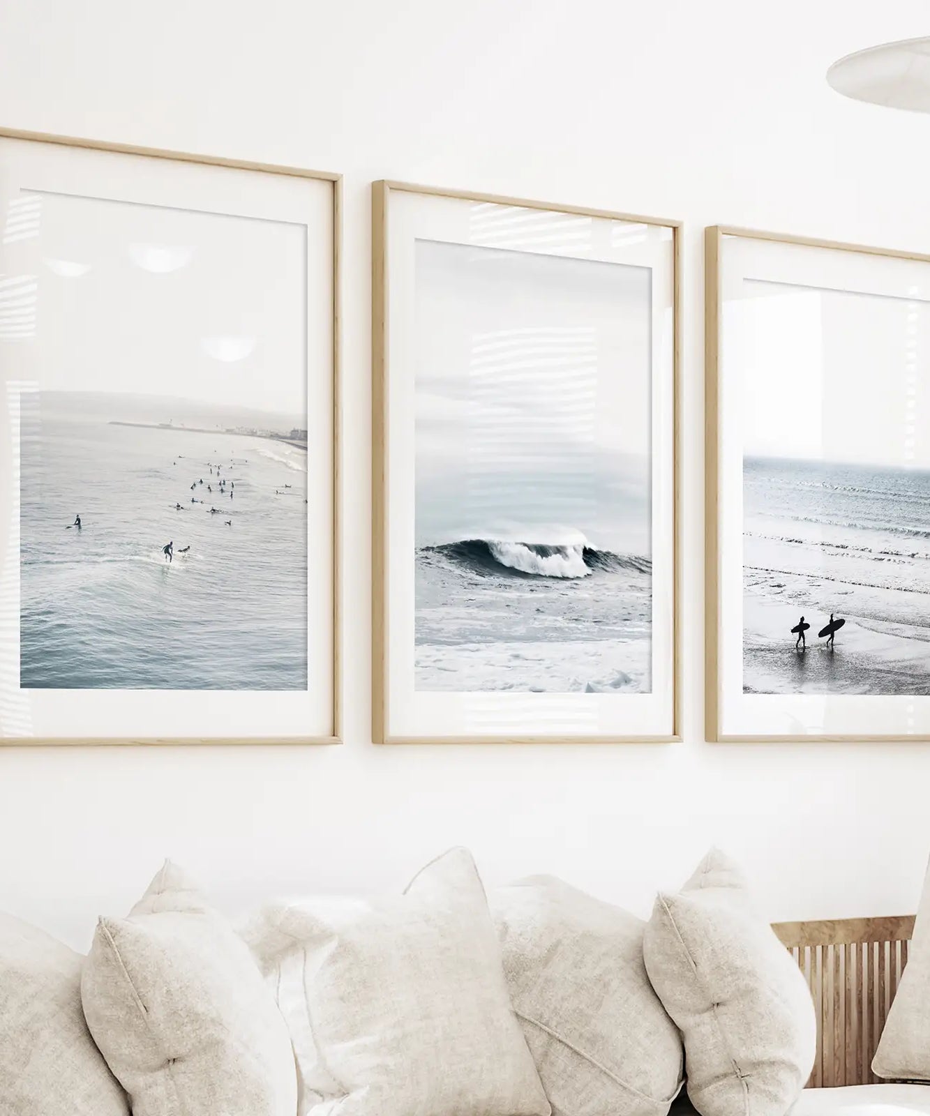 Navy Blue Surfing Wall Art. Set of 3 Prints