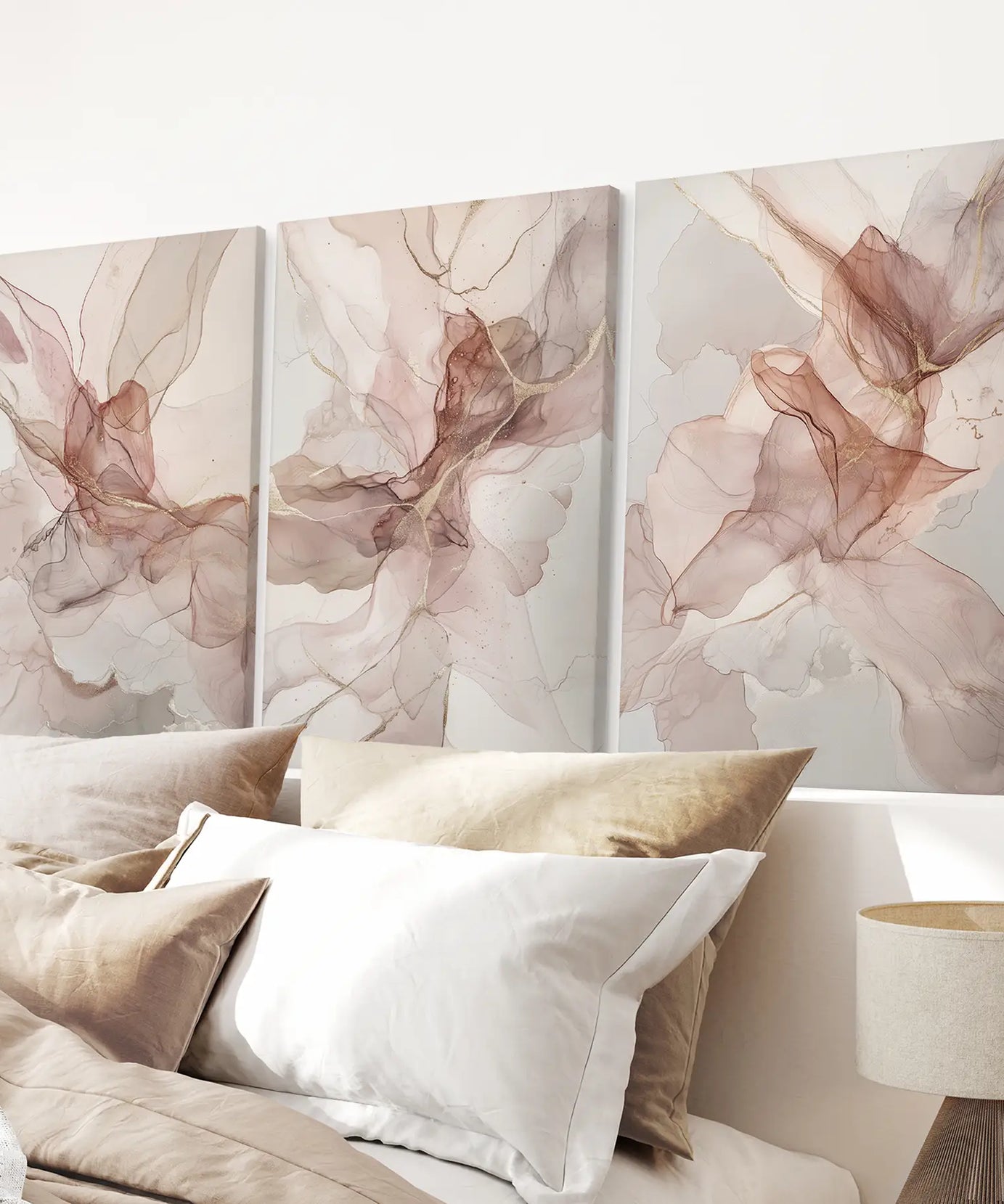 Neutral Abstract Set of 3 Prints Wall Art Decor