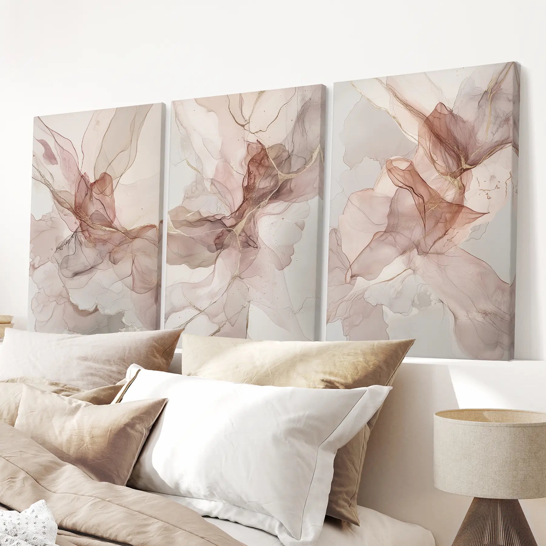 Neutral Abstract Set of 3 Prints Wall Art Decor