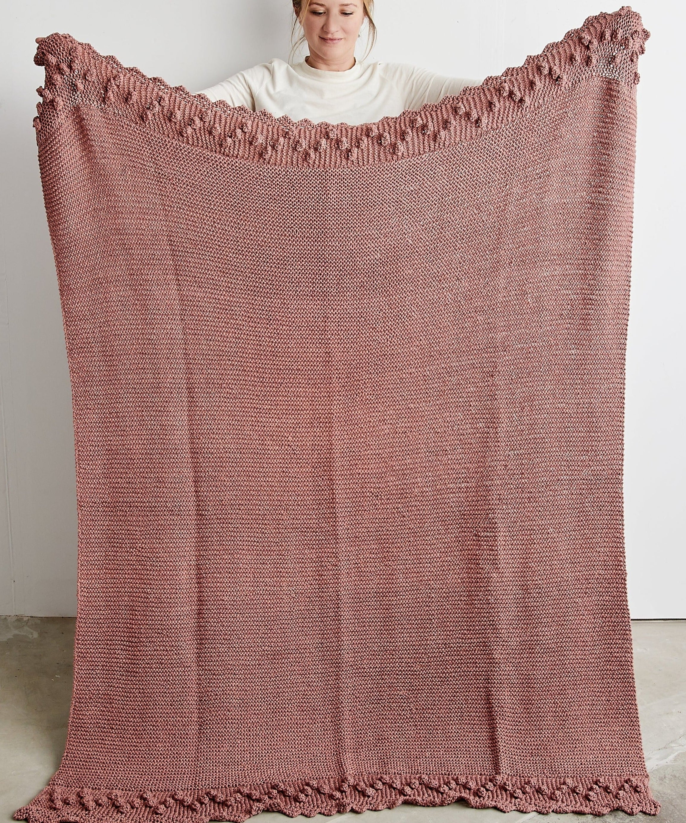 Bobble Lace Edged Eco-Cotton Throw