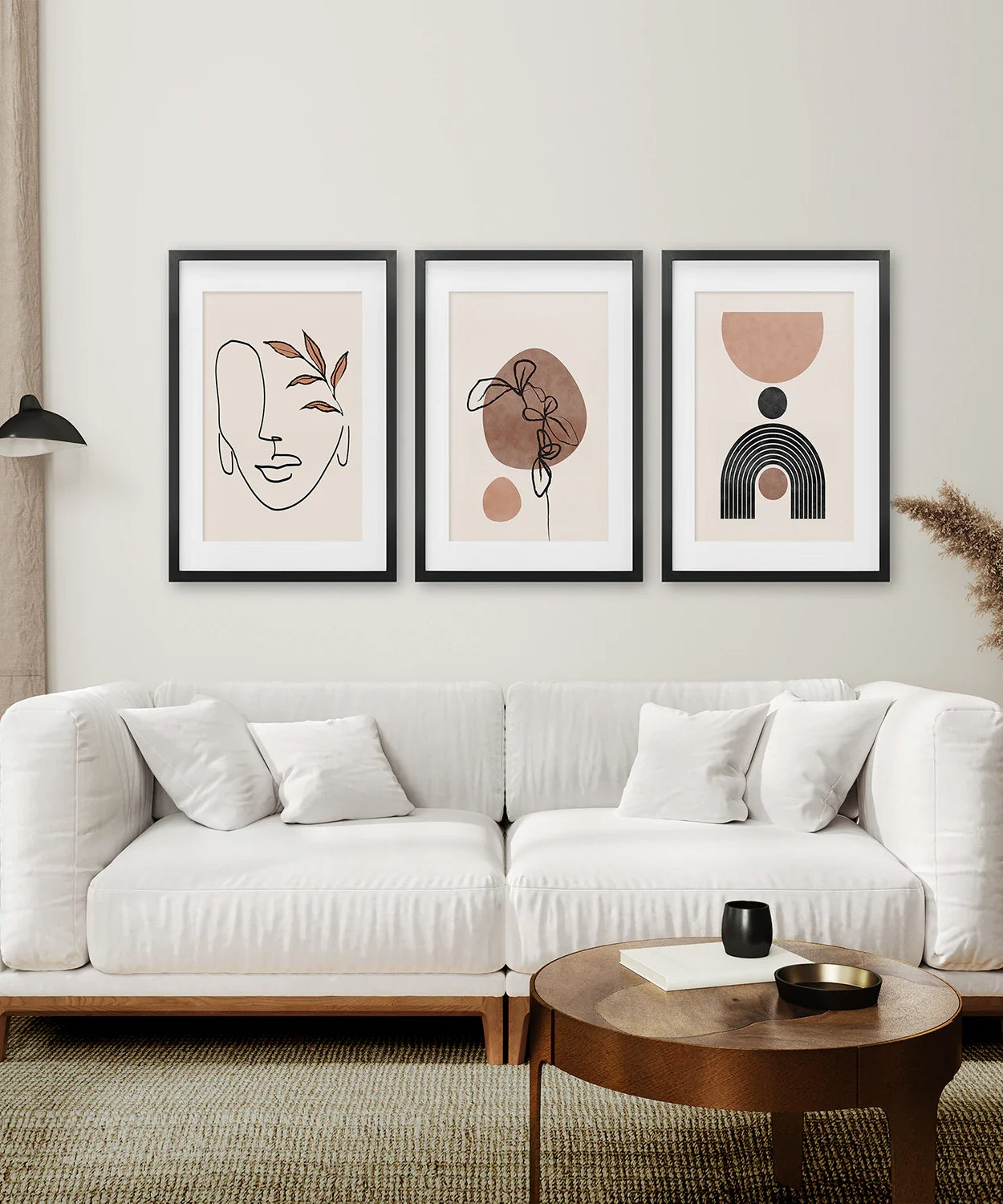 Boho Abstraktes Kunst Set aus 3 - Modernes Poster-Bundle