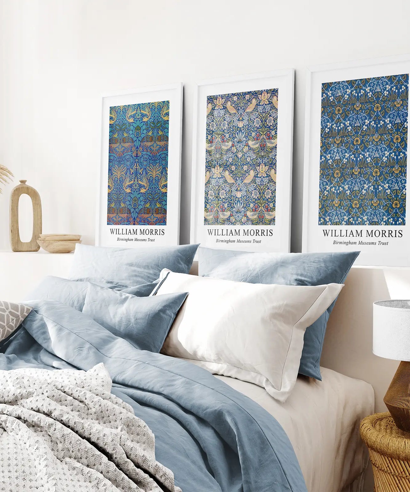 Trendiges neutrales Kunst-Set aus 3 William Morris Dekor