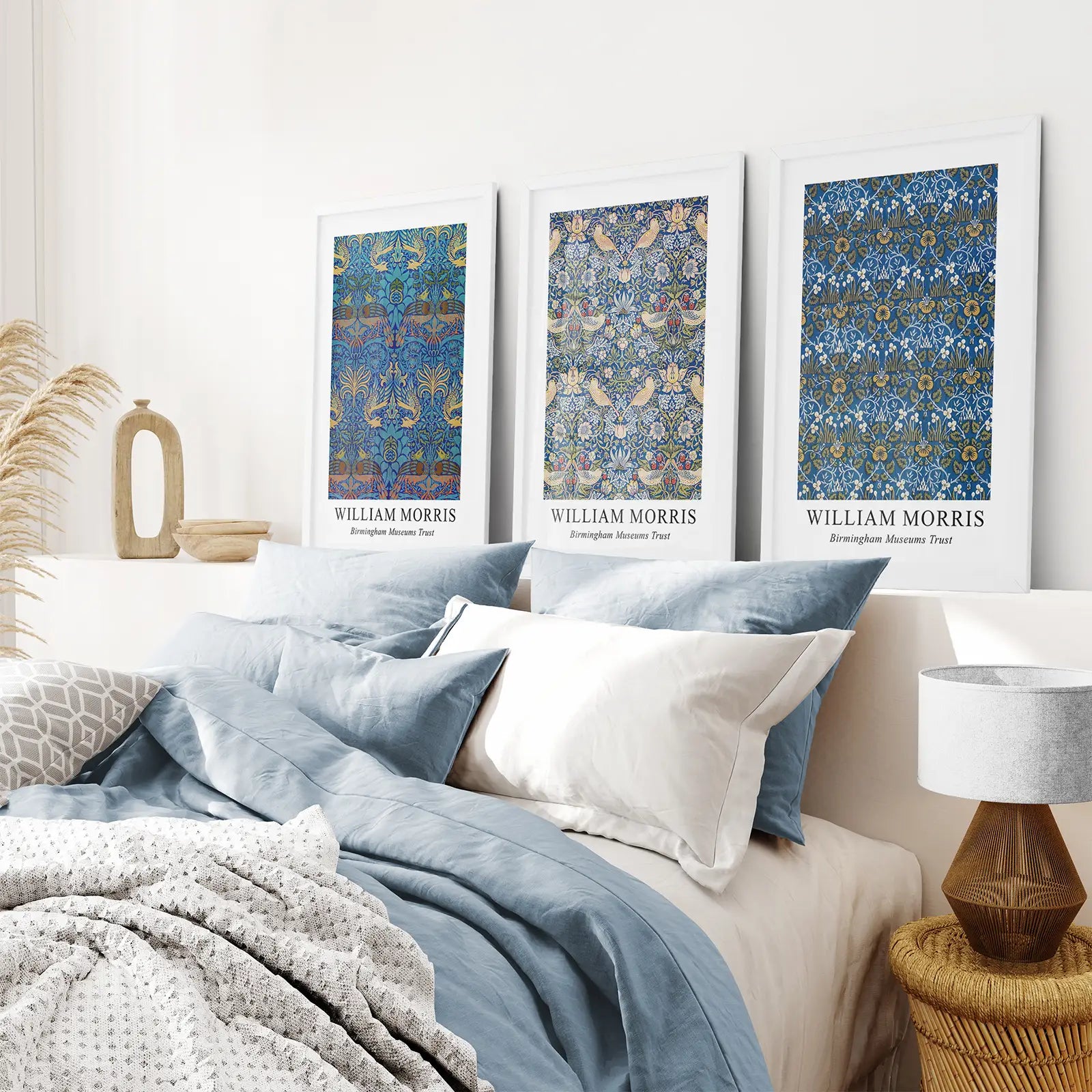 Trendiges neutrales Kunst-Set aus 3 William Morris Dekor
