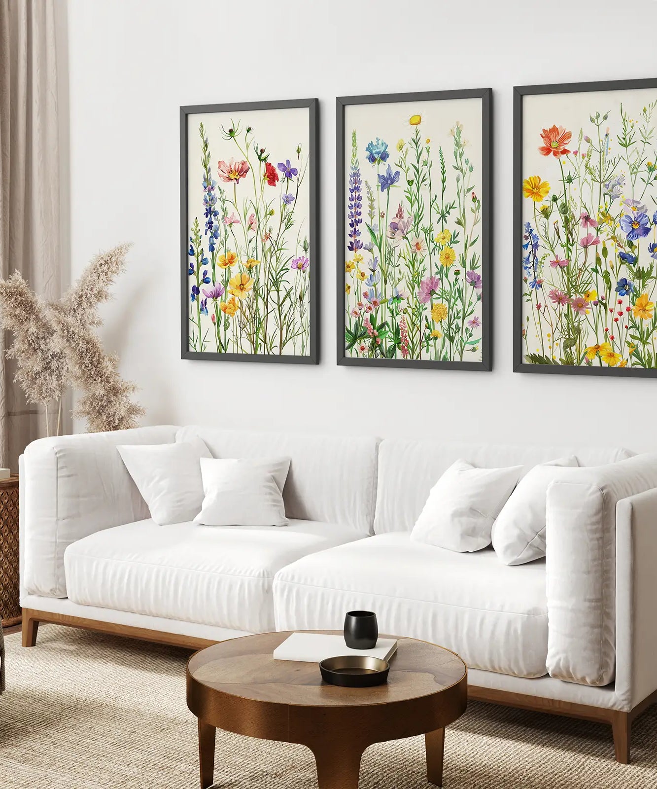 Blumenwiesen-Wandkunst Aquarell-Drucke