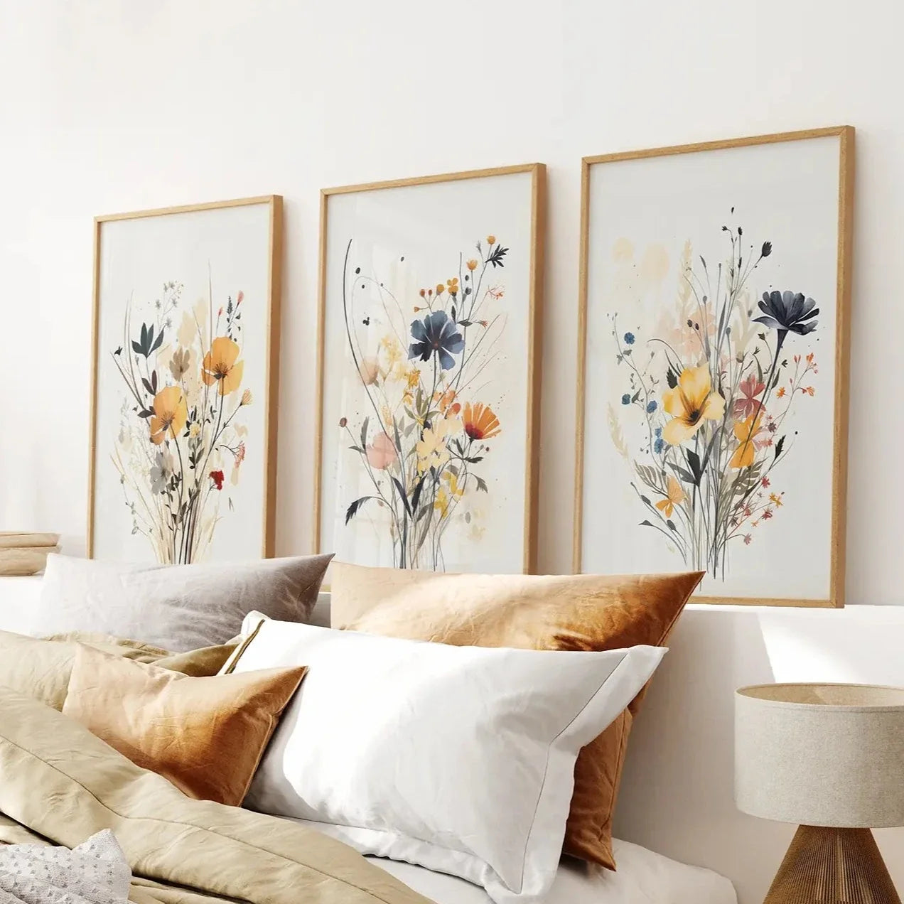 Set Kunstdrucke neutrale Aquarell-Wildblumen