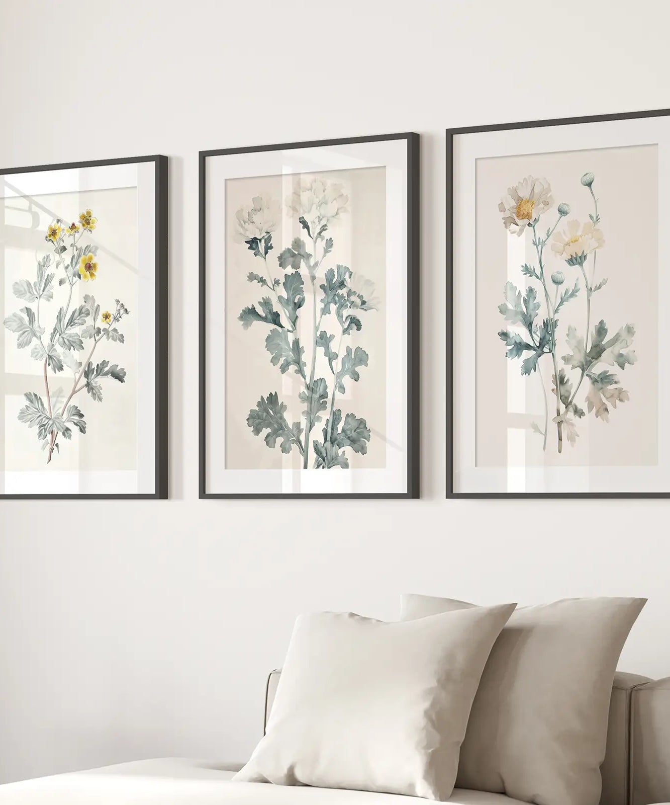Wandbilder-Set: Wiesenblumen-Aquarellposter