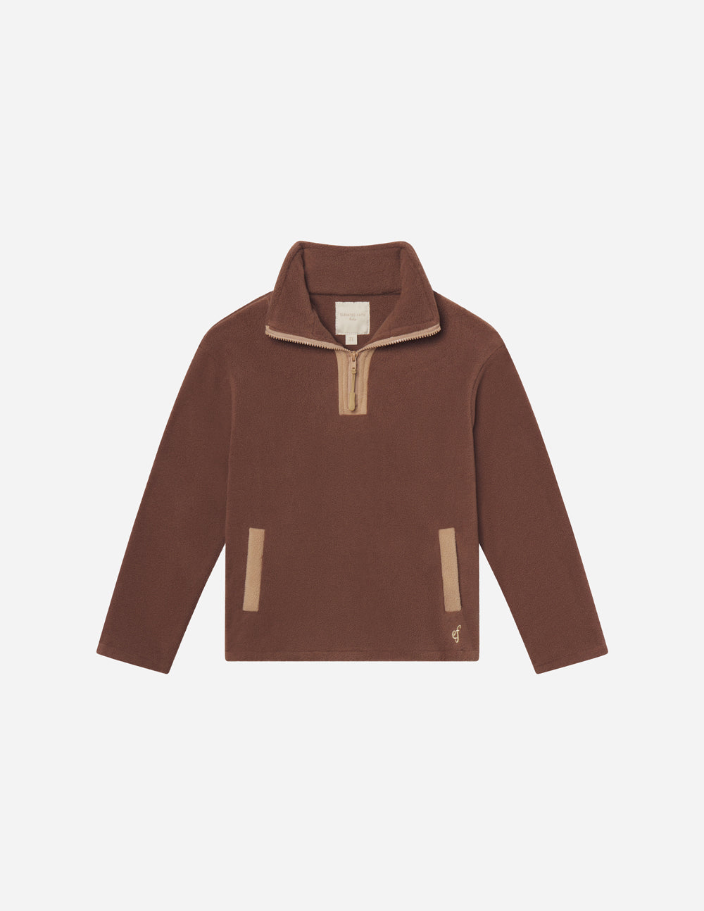 Brauner Fleece-Kinderpullover