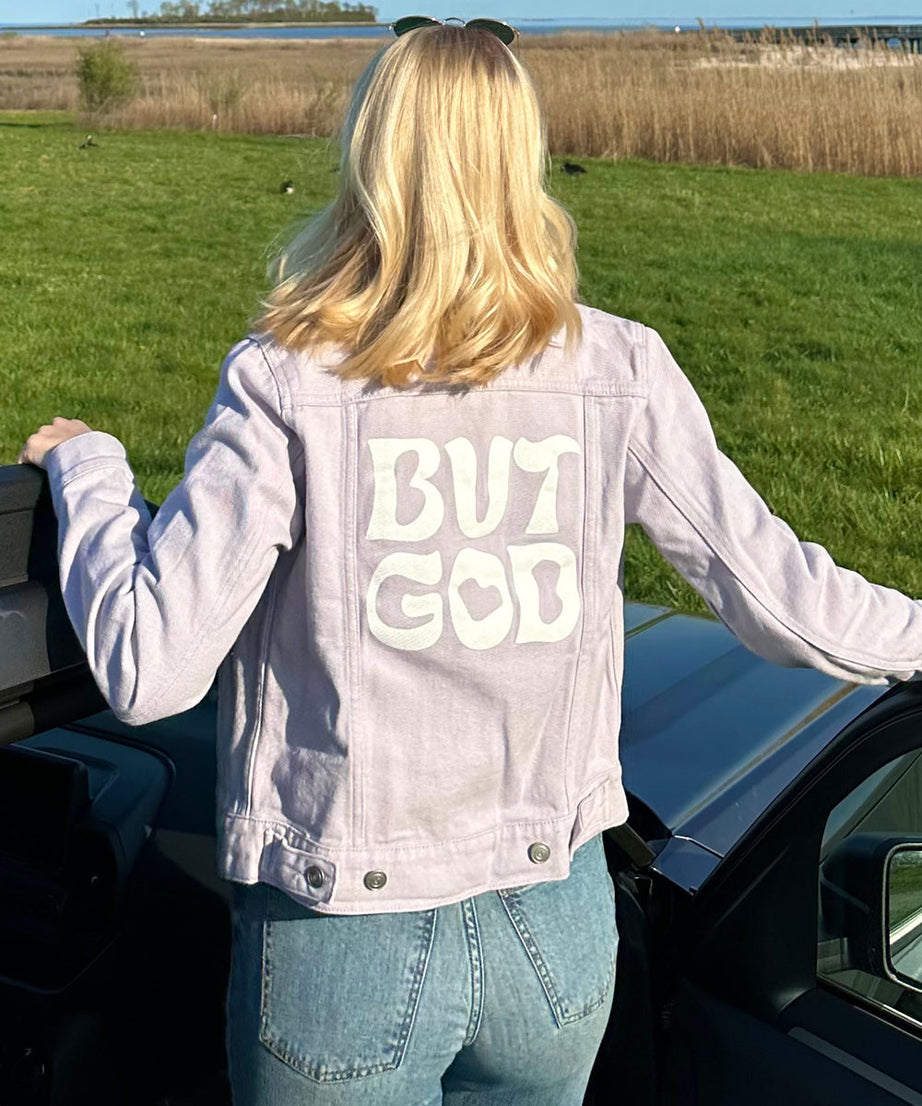 But God Cropped Denim Jacket