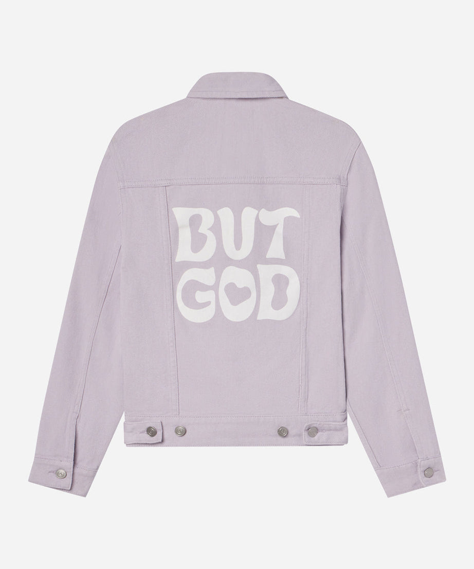 But God Cropped Denim Jacket