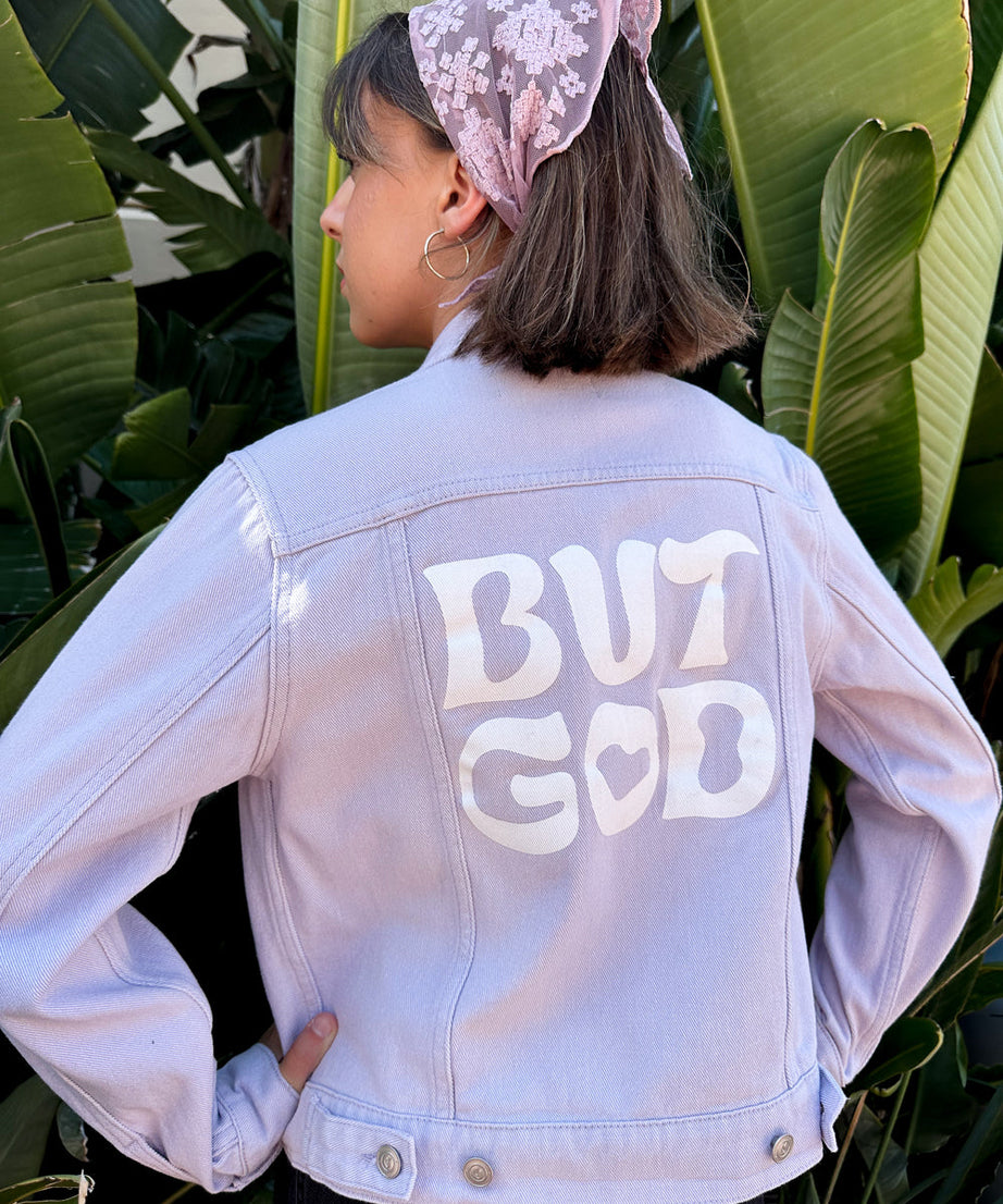 But God Cropped Denim Jacket