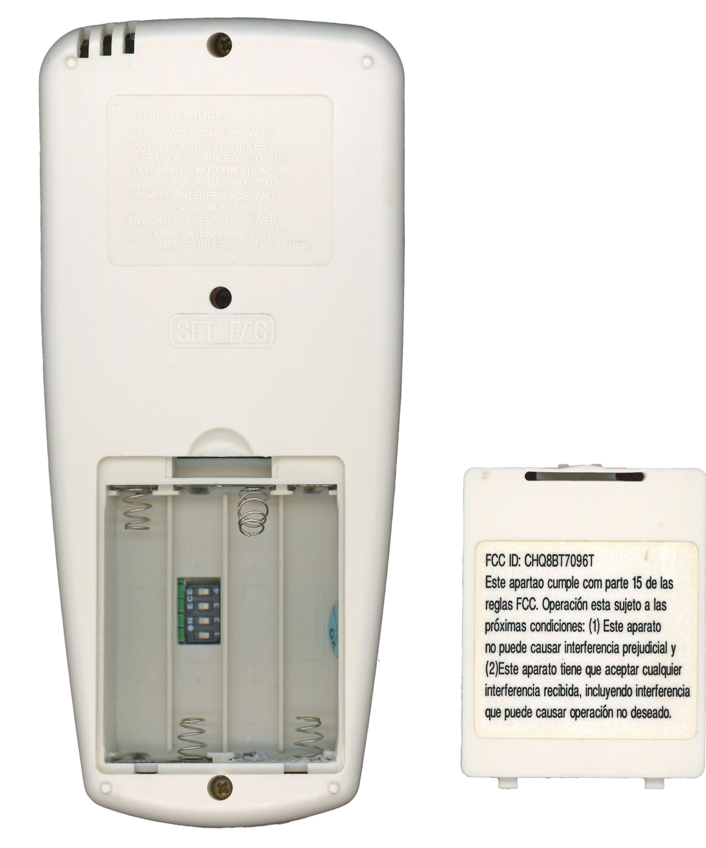 Hampton Bay CHQ8BT7096T Ceiling Fan Remote Control | With Reverse Button | Thermostatic | LCD Temp Display - CHQ8BT7096T